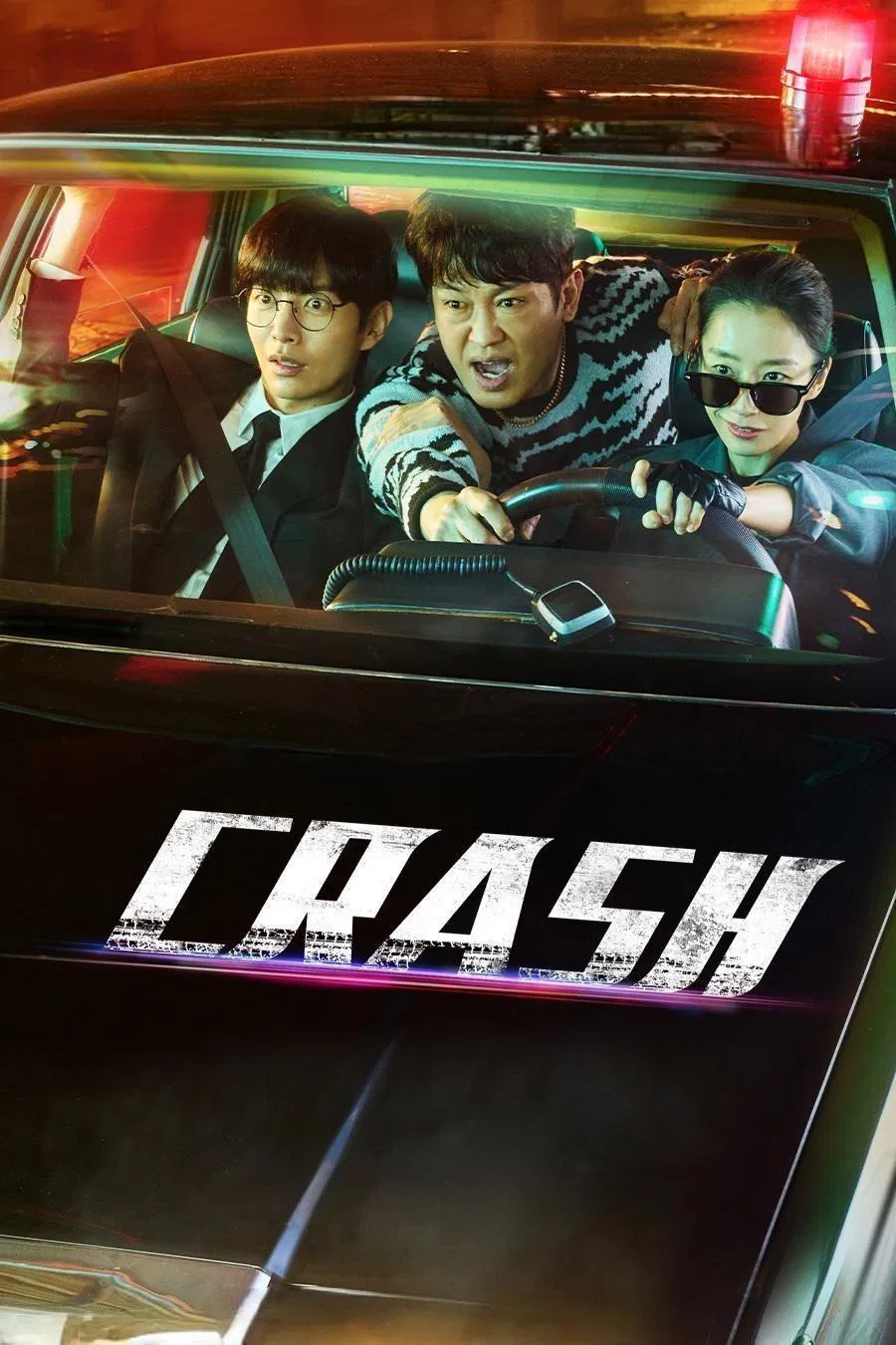 Poster chính thức của phim Phim Hình Sự, Phim Hài "Tai Nạn" (Crash - 2024), với sự tham gia của diễn viên Lee Min-ki và Kwak Sun-young.