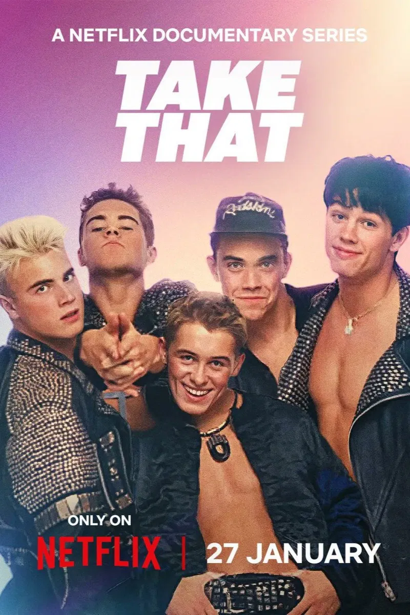 Poster chính thức của phim Phim Tài Liệu "Take That" (Take That - 2026), với sự tham gia của diễn viên Gary Barlow và Howard Donald.