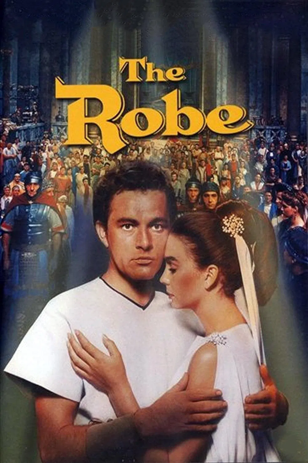Poster chính thức của phim Phim Tâm Lý, Phim Lịch Sử "Tấm Áo Choàng Của Chúa" (The Robe - 1953), với sự tham gia của diễn viên Richard Burton và Jean Simmons.