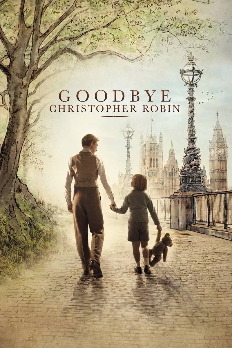 Poster chính thức của phim Phim Gia Đình, Phim Lịch Sử "Tạm Biệt Christopher Robin" (Goodbye Christopher Robin - 2017), với sự tham gia của diễn viên Domhnall Gleeson và Margot Robbie.