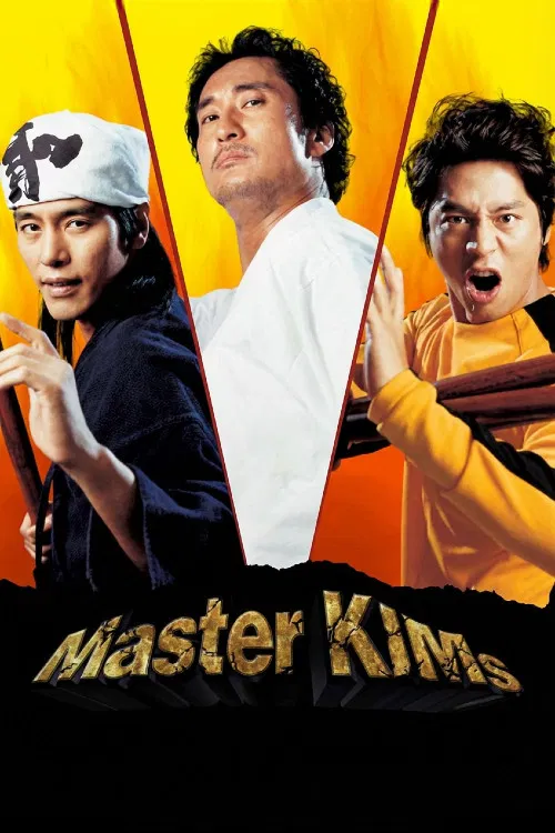 Poster chính thức của phim Phim Hài, Phim Hành Động "Tam Đại Sư Phụ" (Master KIMs - 2007), với sự tham gia của diễn viên Shin Hyun-joon và Choi Sung-kook.