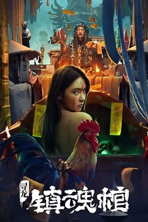 Poster chính thức của phim Phim Giật Gân, Phim Bí Ẩn "Tầm Long: Trấn Hồn Quan" (Dragon Quest: The Soul Coffin - 2023), với sự tham gia của diễn viên Luo Liqun và Angel Fuhe.