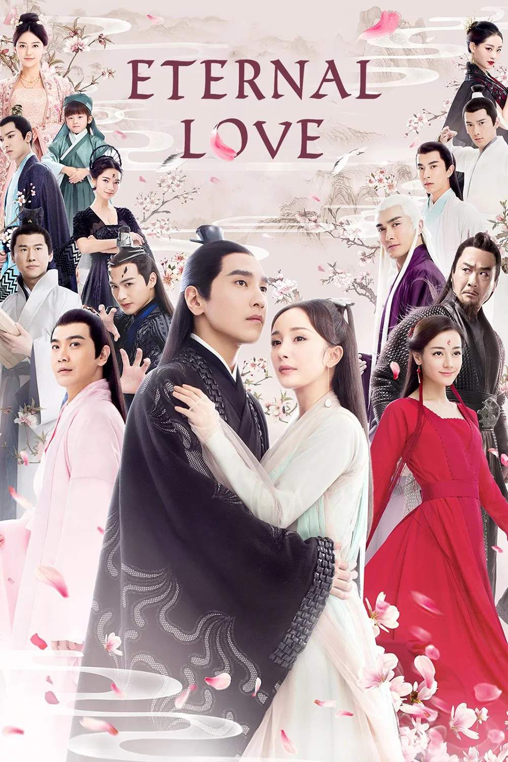 Poster chính thức của phim Phim Tâm Lý, Phim Viễn Tưởng & Giả Tưởng "Tam Sinh Tam Thế Thập Lý Đào Hoa" (Eternal Love - 2017), với sự tham gia của diễn viên Dương Mịch và Triệu Hựu Đình.