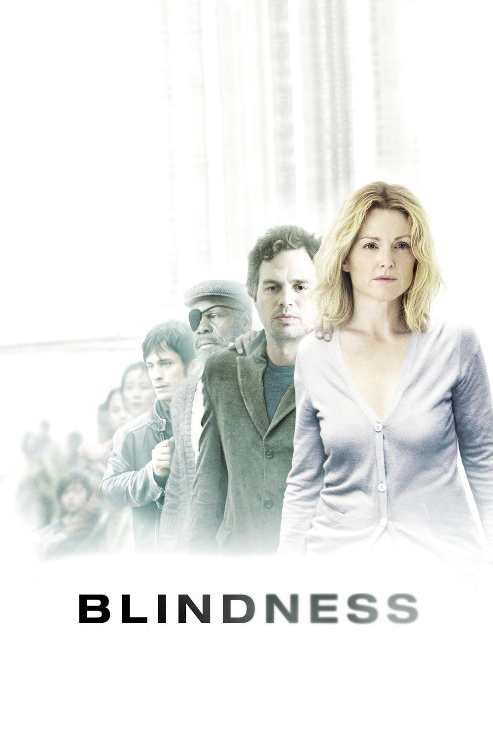 Poster chính thức của phim Phim Tâm Lý, Phim Bí Ẩn "Tăm Tối" (Blindness - 2008), với sự tham gia của diễn viên Julianne Moore và Mark Ruffalo.
