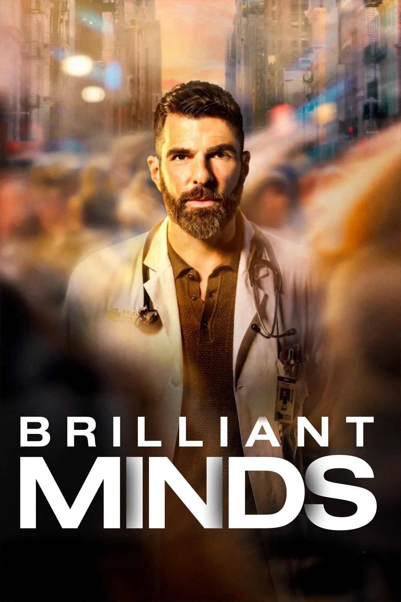 Poster chính thức của phim Phim Tâm Lý "Tâm Trí Rực Rỡ (Phần 1)" (Brilliant Minds - 2024), với sự tham gia của diễn viên Zachary Quinto và Tamberla Perry.