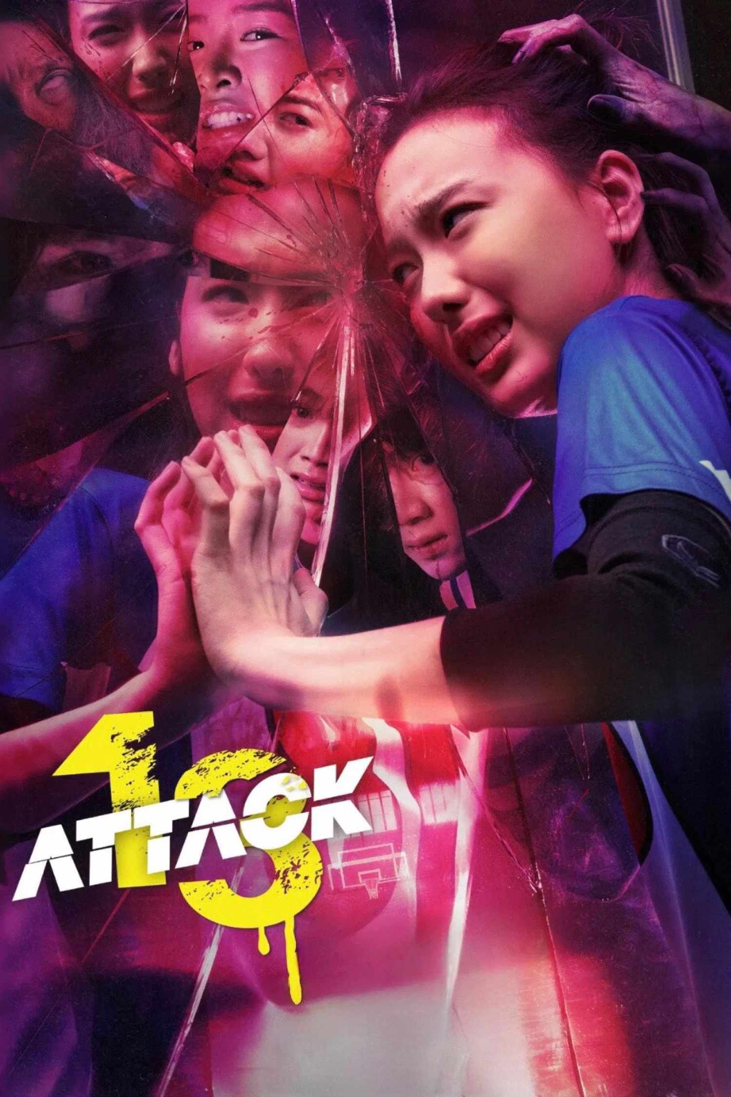 Poster chính thức của phim Phim Kinh Dị, Phim Giật Gân "Chị đại cuồng sát" (Attack 13 - 2025), với sự tham gia của diễn viên Korranid Laosubinprasoet và Nichapalak Thongkham.