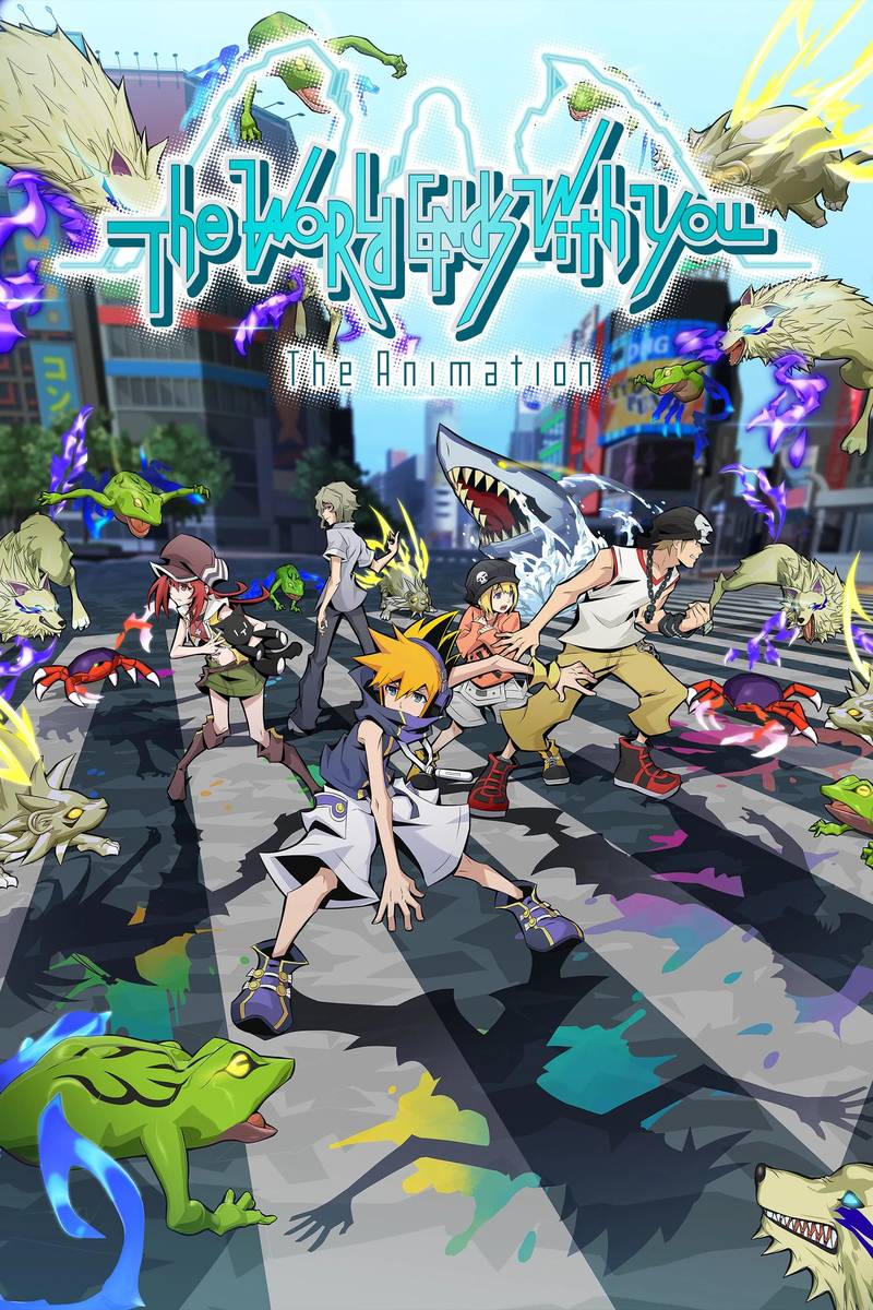 Poster chính thức của phim Phim Hoạt Hình, Phim Tâm Lý "Tận thế đến cùng anh" (The World Ends with You: The Animation - 2021), với sự tham gia của diễn viên Koki Uchiyama và Anna Hachimine.