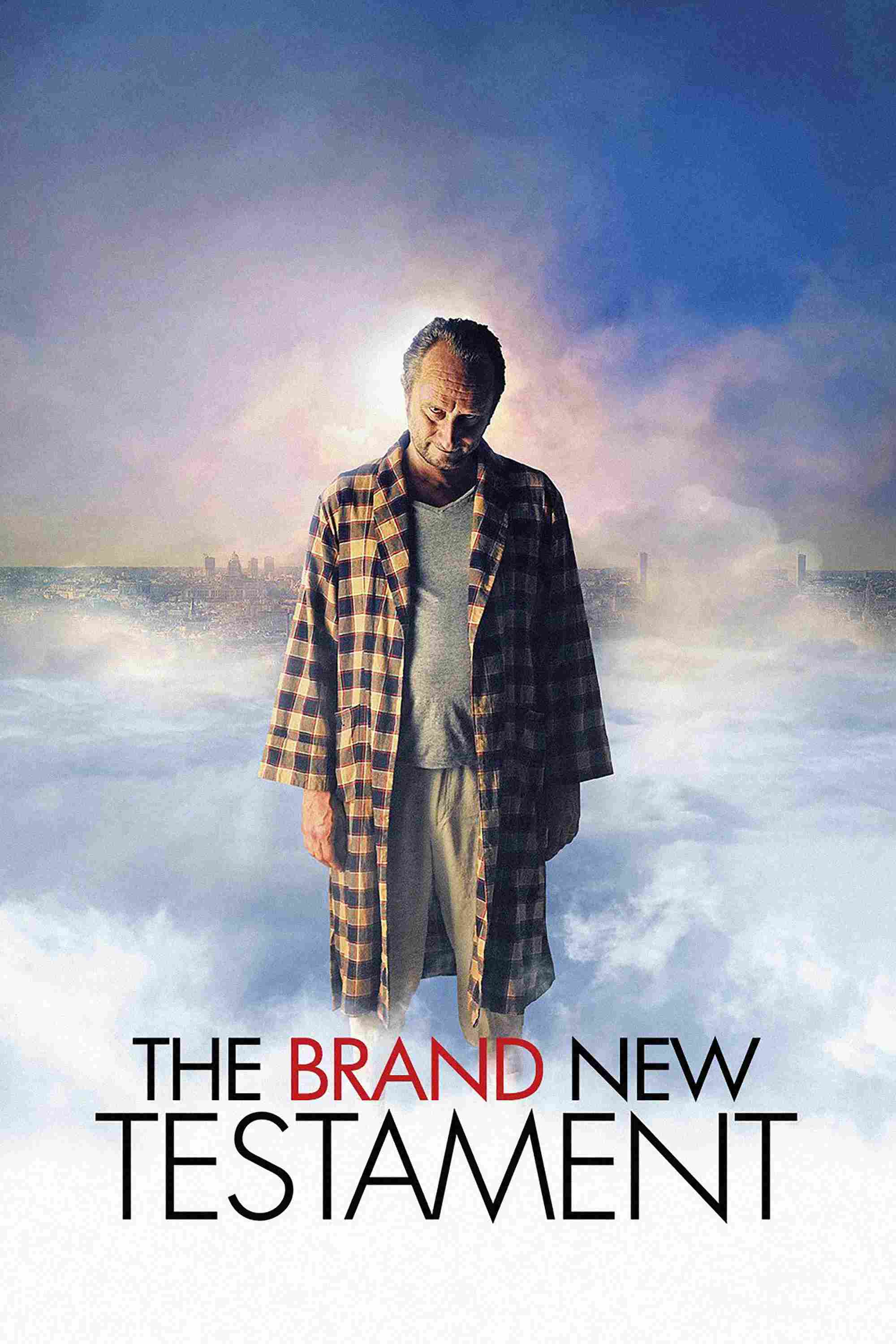 Poster chính thức của phim Phim Hài, Phim Giả Tượng "Tân Ước Hiện Đại" (The Brand New Testament - 2015), với sự tham gia của diễn viên Pili Groyne và Benoît Poelvoorde.