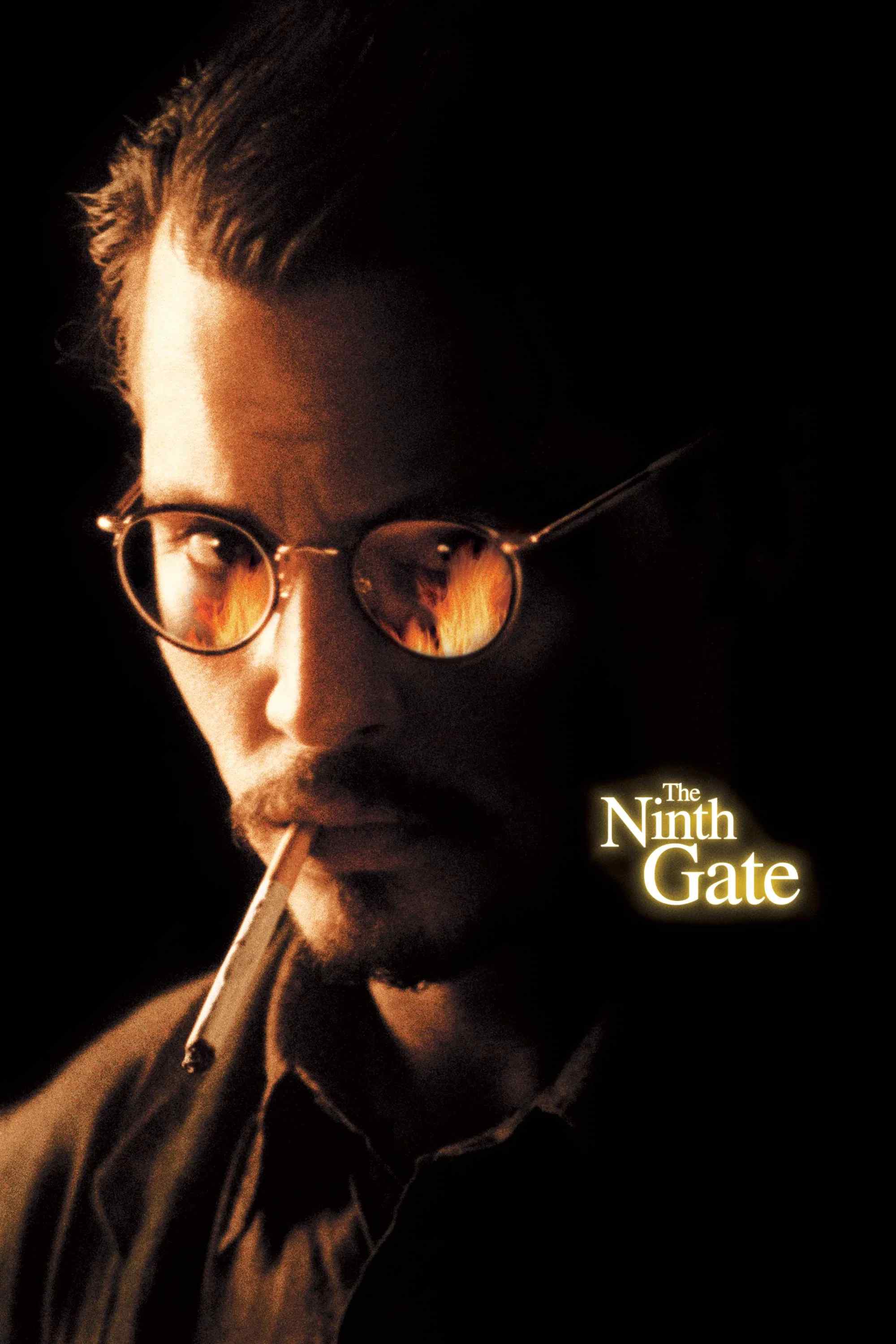 Poster chính thức của phim Phim Bí Ẩn, Phim Giật Gân "Tầng Địa Ngục Thứ Chín" (The Ninth Gate - 1999), với sự tham gia của diễn viên Johnny Depp và Frank Langella.