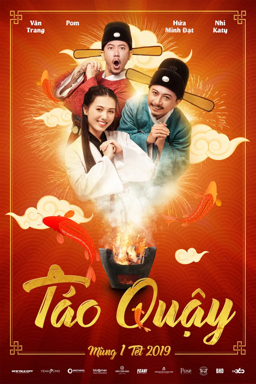 Poster chính thức của phim Phim Hài "Táo Quậy" (Naughty Kitchen God - 2019), với sự tham gia của diễn viên Hứa Minh Đạt và Vân Trang.