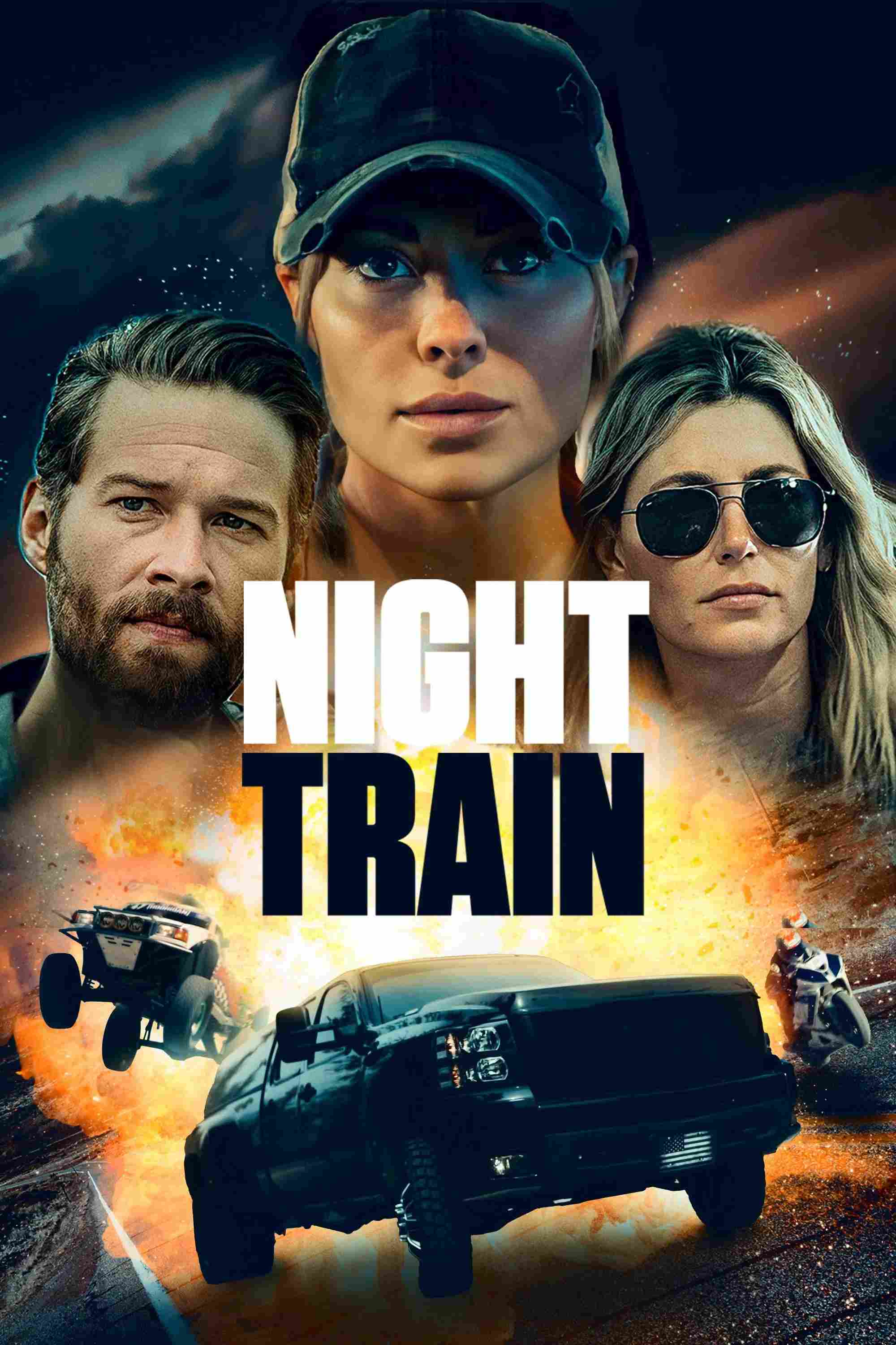 Poster chính thức của phim Phim Hành Động, Phim Giật Gân "Tàu Đêm" (Night Train - 2023), với sự tham gia của diễn viên Danielle C. Ryan và Diora Baird.