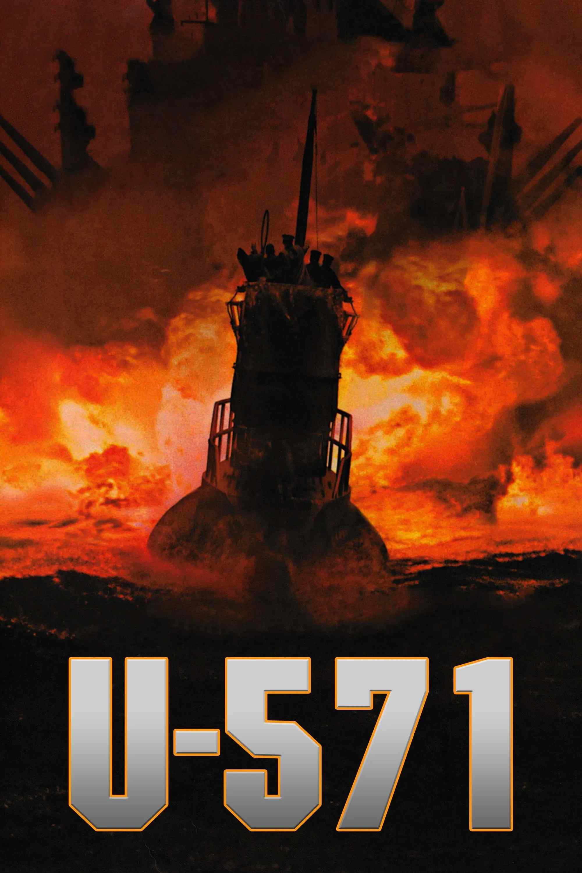 Poster chính thức của phim Phim Chiến Tranh, Phim Hành Động "Tàu Ngầm U-571" (U-571 - 2000), với sự tham gia của diễn viên Matthew McConaughey và Bill Paxton.