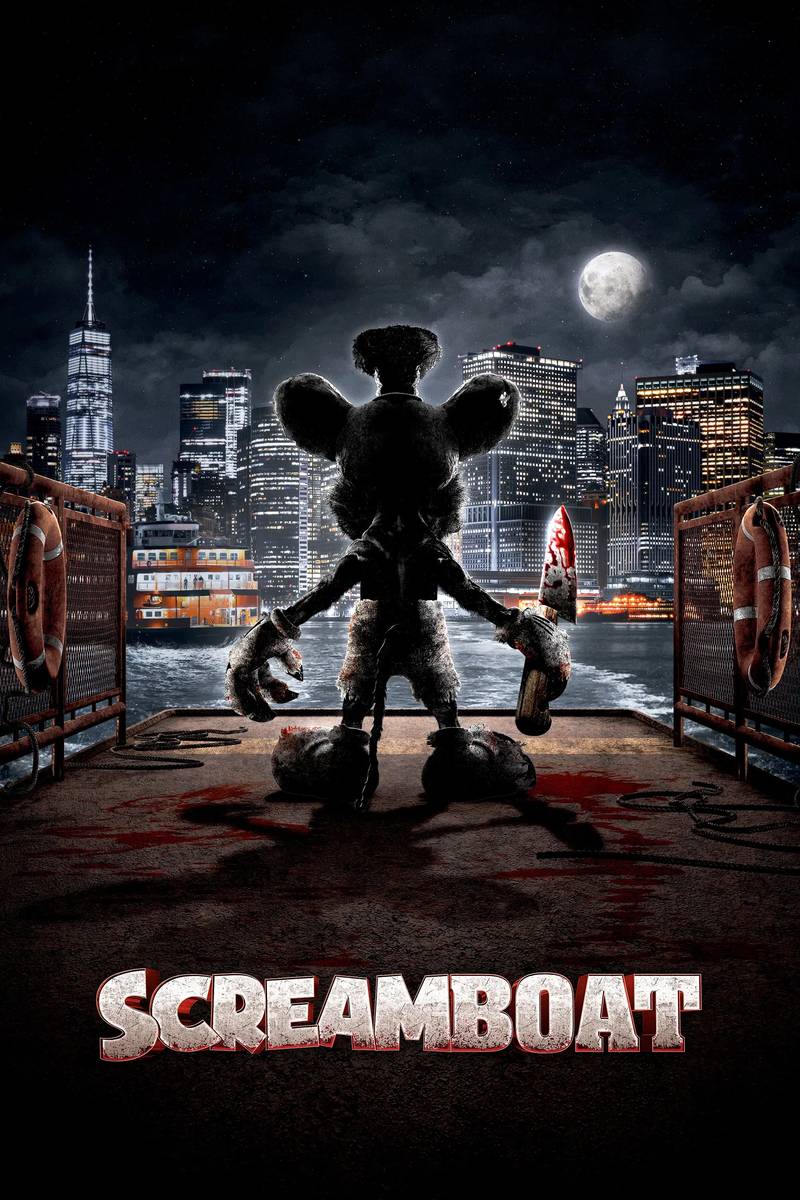 Poster chính thức của phim Phim Kinh Dị, Phim Hài "Tàu thét" (Screamboat - 2025), với sự tham gia của diễn viên David Howard Thornton và Allison Pittel.