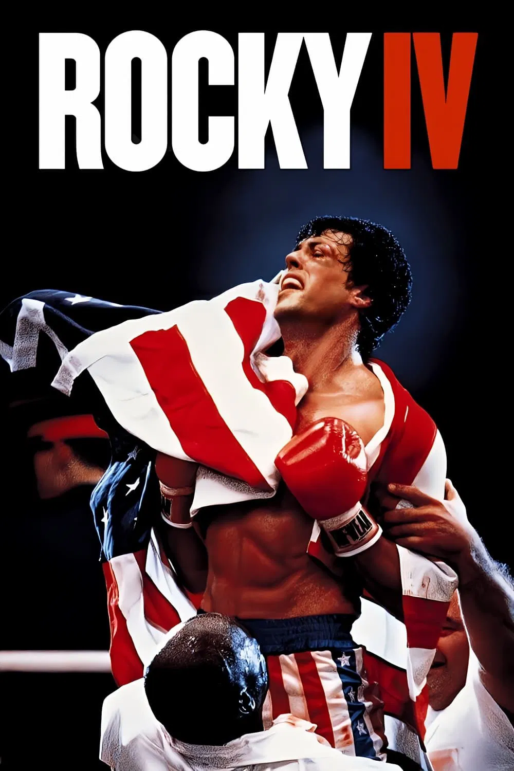 Poster chính thức của phim Phim Tâm Lý "Tay Đấm Huyền Thoại 4" (Rocky IV - 1985), với sự tham gia của diễn viên Sylvester Stallone và Dolph Lundgren.