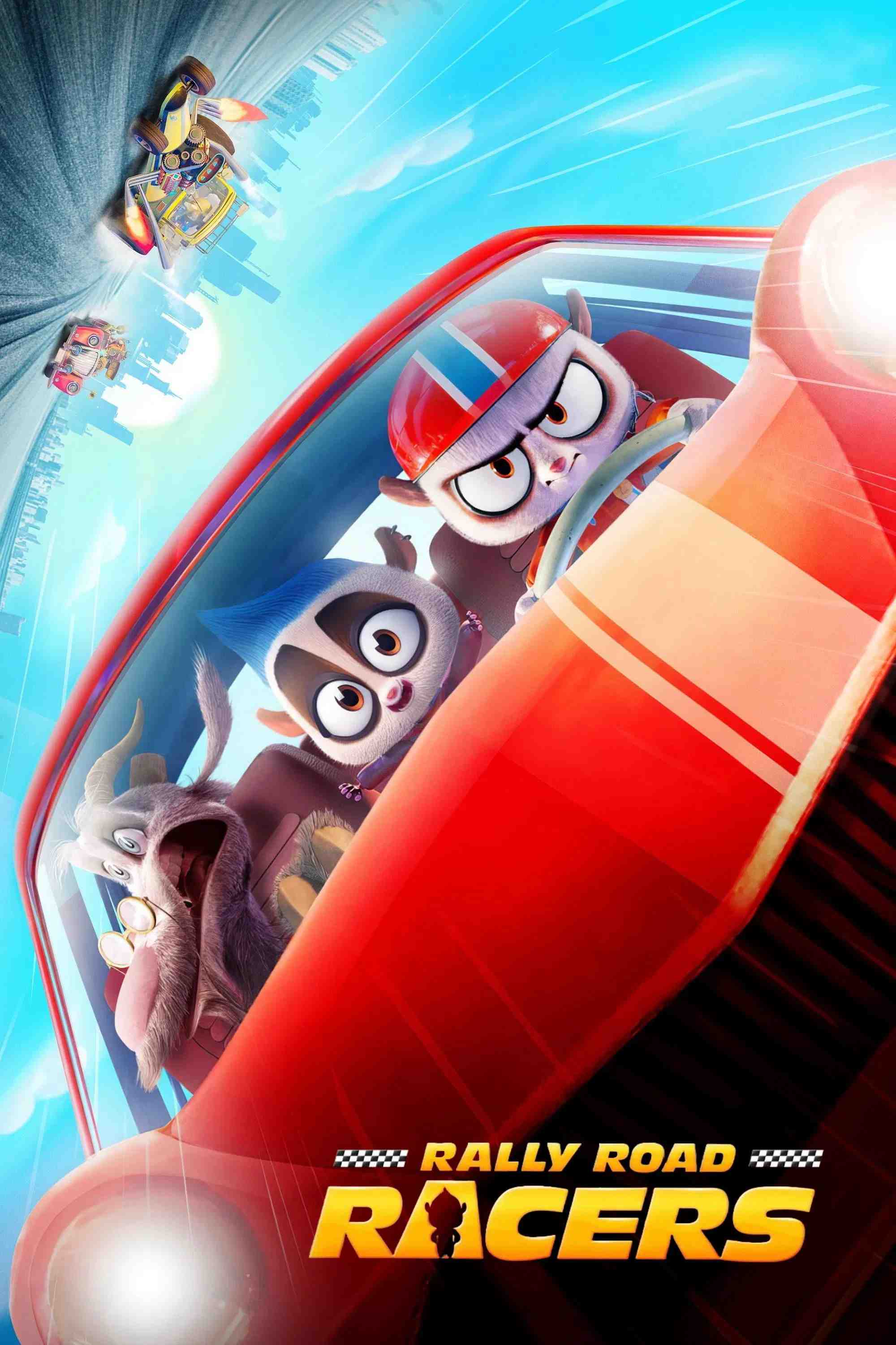 Poster chính thức của phim Phim Hoạt Hình, Phim Gia Đình "Tay Đua Kiệt Xuất" (Rally Road Racers - 2023), với sự tham gia của diễn viên Jimmy O. Yang và Lisa Lu.