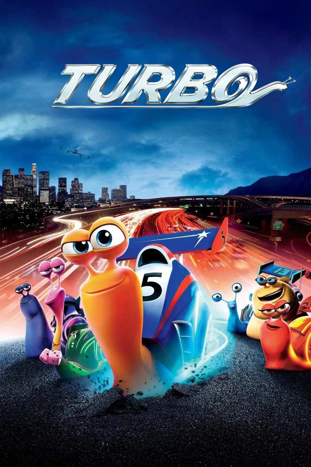 Poster chính thức của phim Phim Hoạt Hình, Phim Gia Đình "Tay Đua Siêu Tốc" (Turbo - 2013), với sự tham gia của diễn viên Ryan Reynolds và Paul Giamatti.