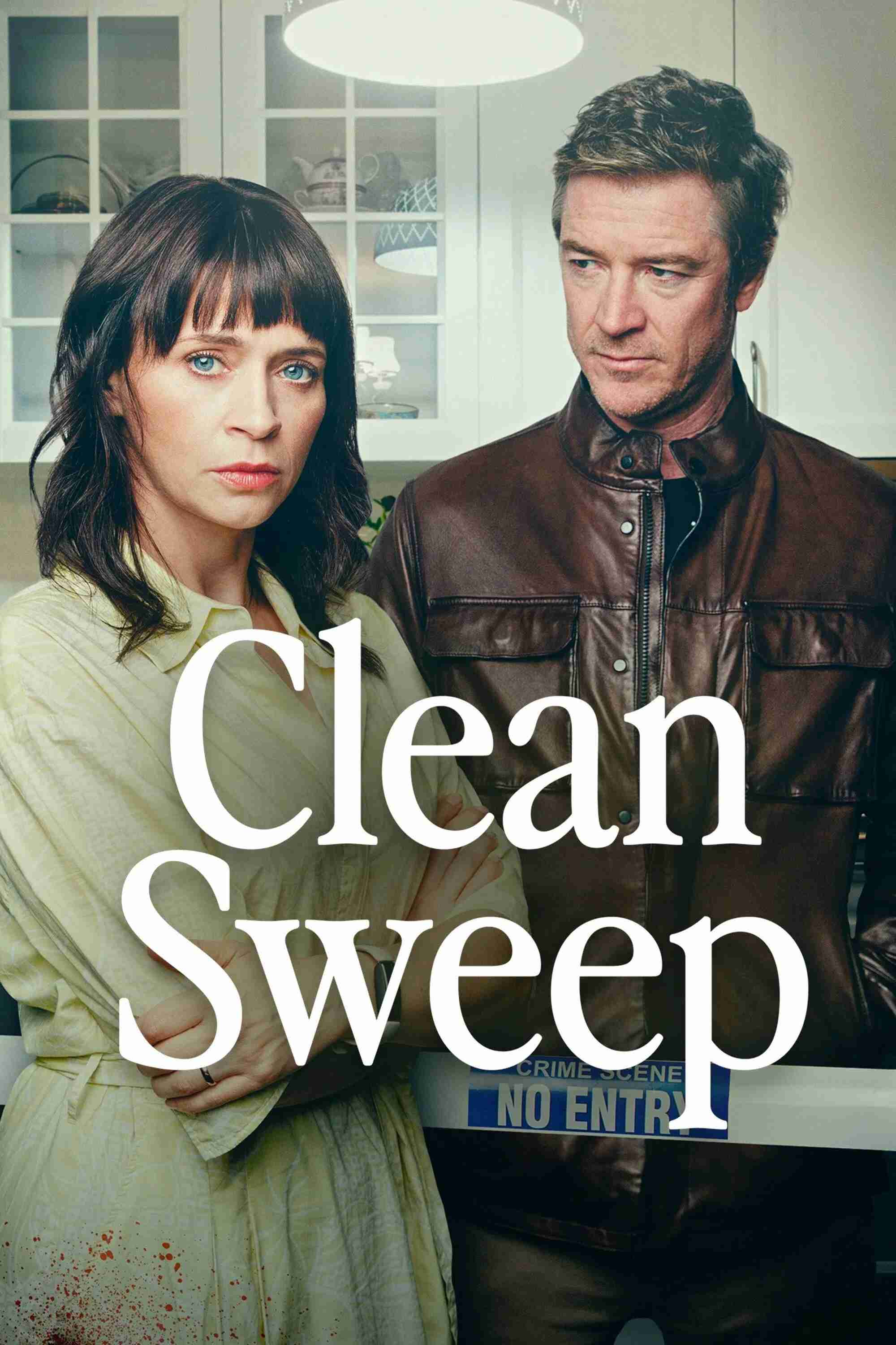 Poster chính thức của phim Phim Tâm Lý, Phim Hình Sự "Tẩy Trắng: Buông Bỏ" (Clean Sweep - 2023), với sự tham gia của diễn viên Charlene McKenna và Barry Ward.