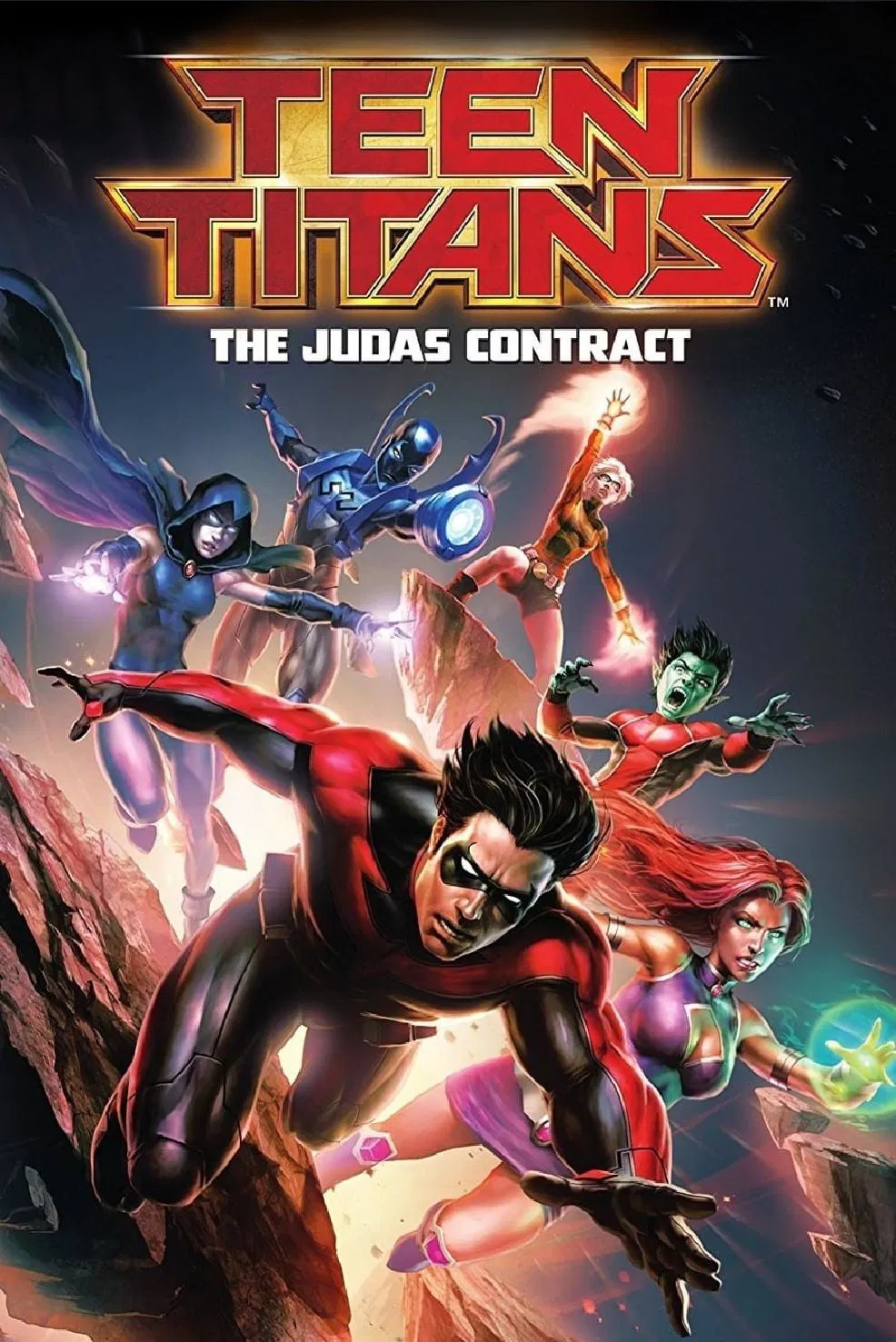 Poster chính thức của phim Phim Viễn Tưởng, Phim Hoạt Hình "Teen Titans: Khế Ước Judas" (Teen Titans: The Judas Contract - 2017), với sự tham gia của diễn viên Stuart Allan và Jake T. Austin.
