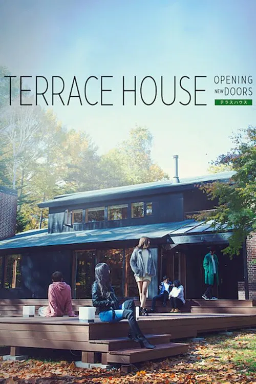 Poster chính thức của phim Truyền Hình Thực Tế "Terrace House: Chân trời mới (Phần 2)" (Terrace House: Opening New Doors - 2017), với sự tham gia của diễn viên YOU và Reina Triendl.