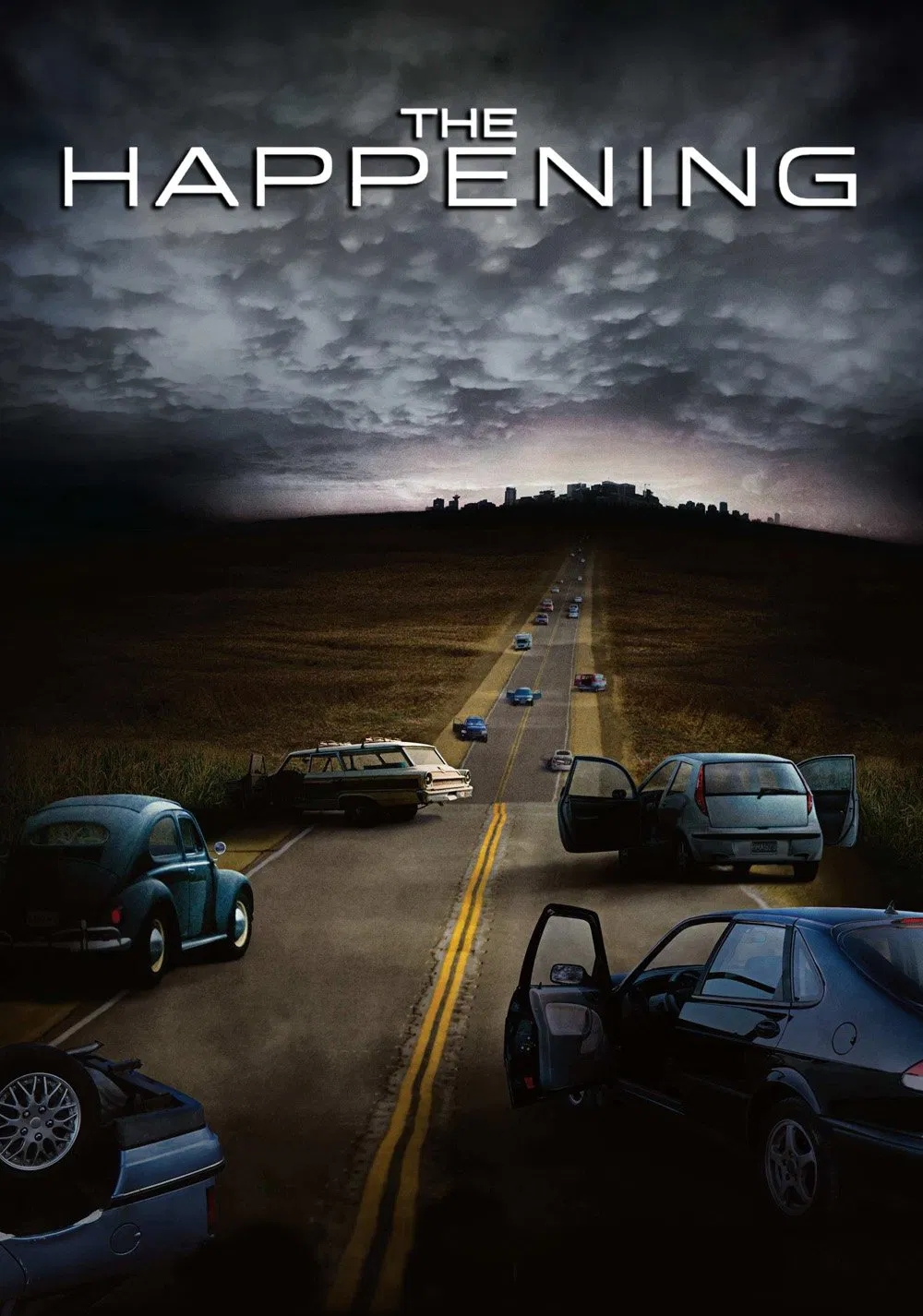 Poster chính thức của phim Phim Giật Gân, Phim Viễn Tưởng "Thảm Họa Toàn Cầu" (The Happening - 2008), với sự tham gia của diễn viên Mark Wahlberg và Zooey Deschanel.