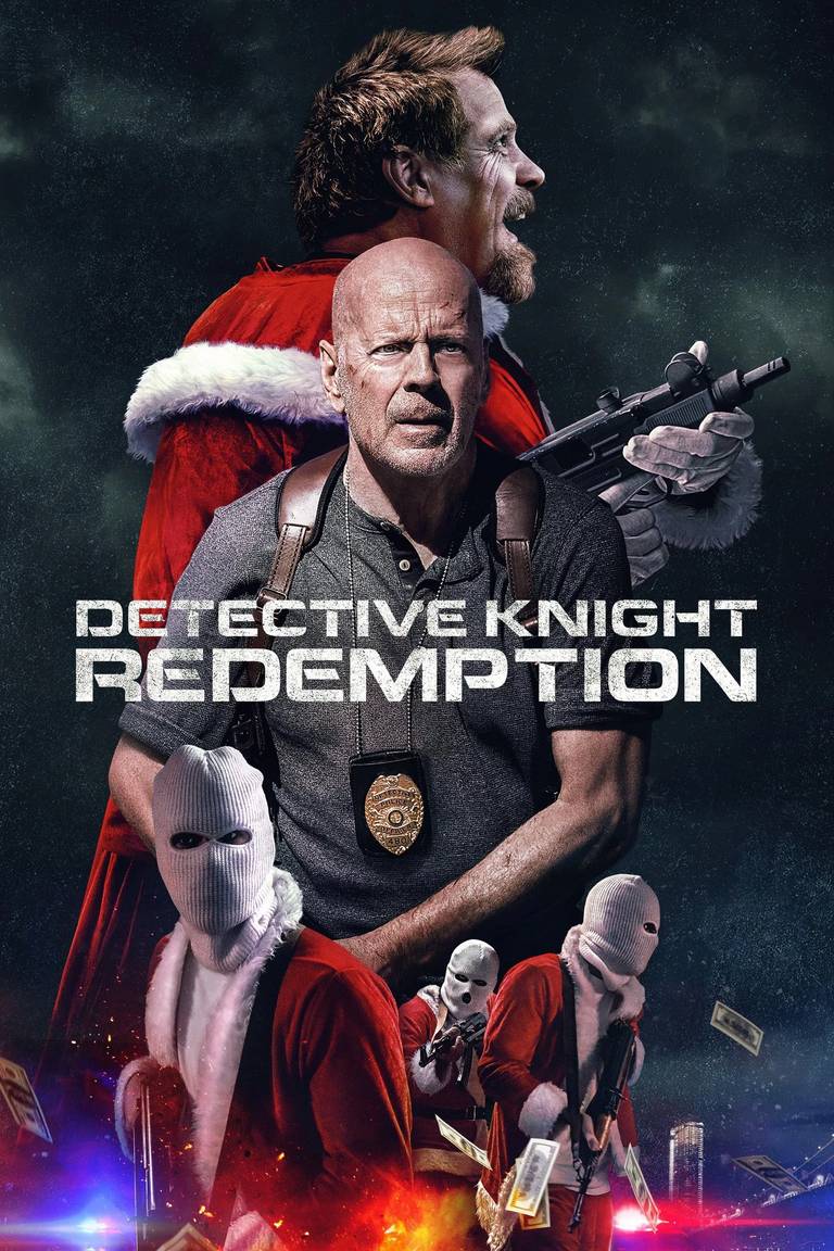 Poster chính thức của phim Phim Hành Động, Phim Giật Gân "Thám Tử Knight 2 Chuộc Tội" (Detective Knight: Redemption - 2022), với sự tham gia của diễn viên Bruce Willis và Lochlyn Munro.