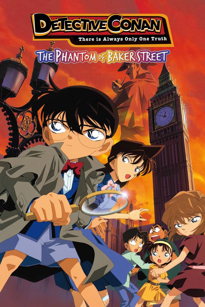 Poster chính thức của phim Phim Hoạt Hình, Phim Phiêu Lưu "Thám Tử Lừng Danh Conan 6: Bóng Ma Đường Baker" (Detective Conan: The Phantom of Baker Street - 2002), với sự tham gia của diễn viên Minami Takayama và Kappei Yamaguchi.