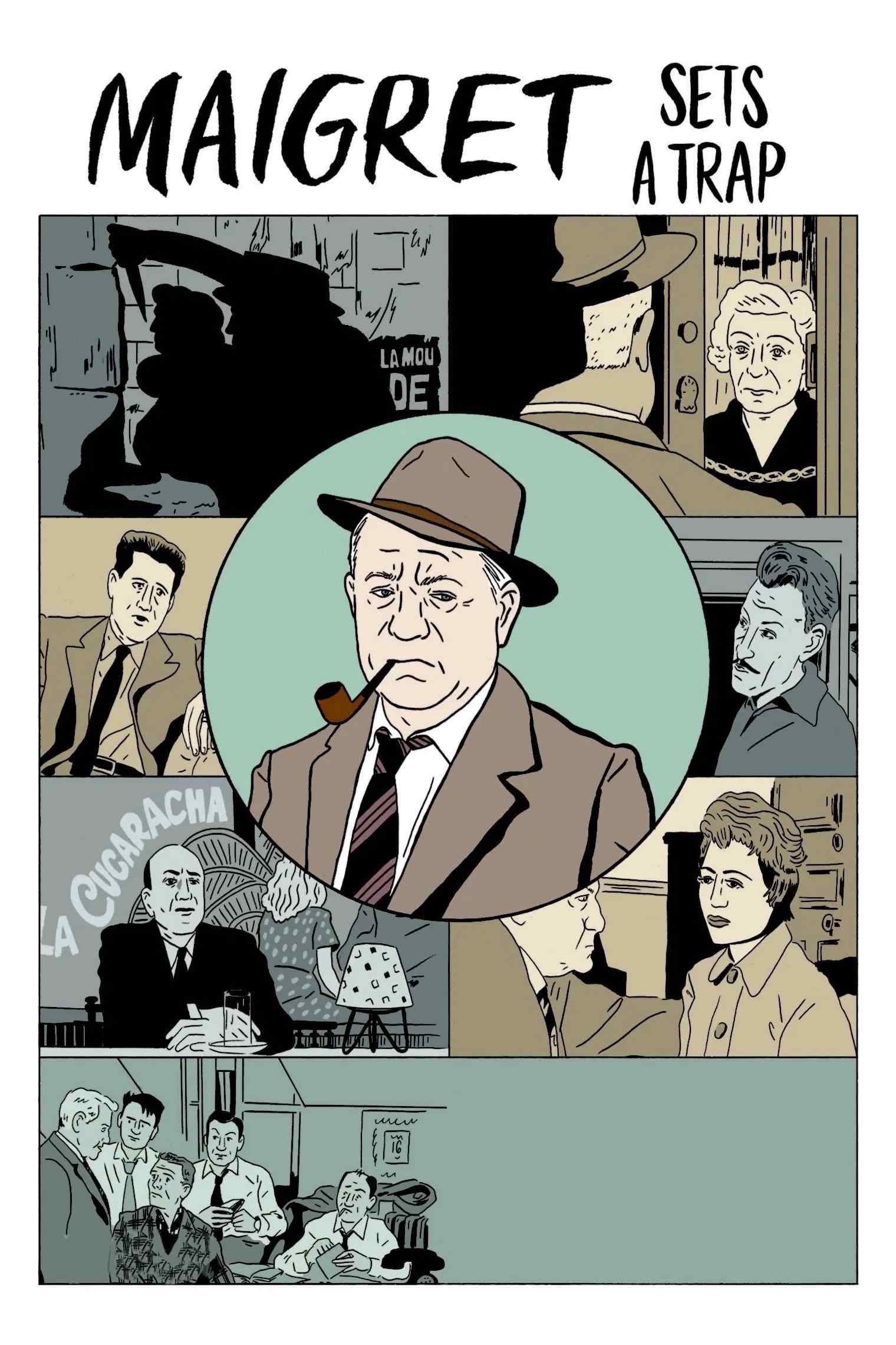 Poster chính thức của phim Phim Hình Sự, Phim Tâm Lý "Thám Tử Maigret: Cạm Bẫy" (Maigret Sets a Trap - 1958), với sự tham gia của diễn viên Jean Gabin và Annie Girardot.