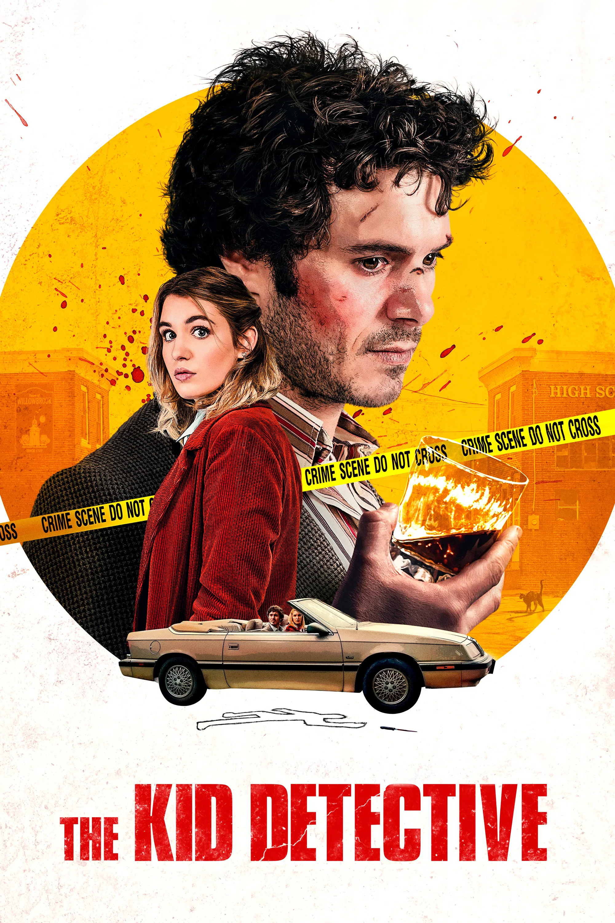 Poster chính thức của phim Phim Hài, Phim Tâm Lý "Thám Tử Nhí" (The Kid Detective - 2020), với sự tham gia của diễn viên Adam Brody và Sophie Nélisse.