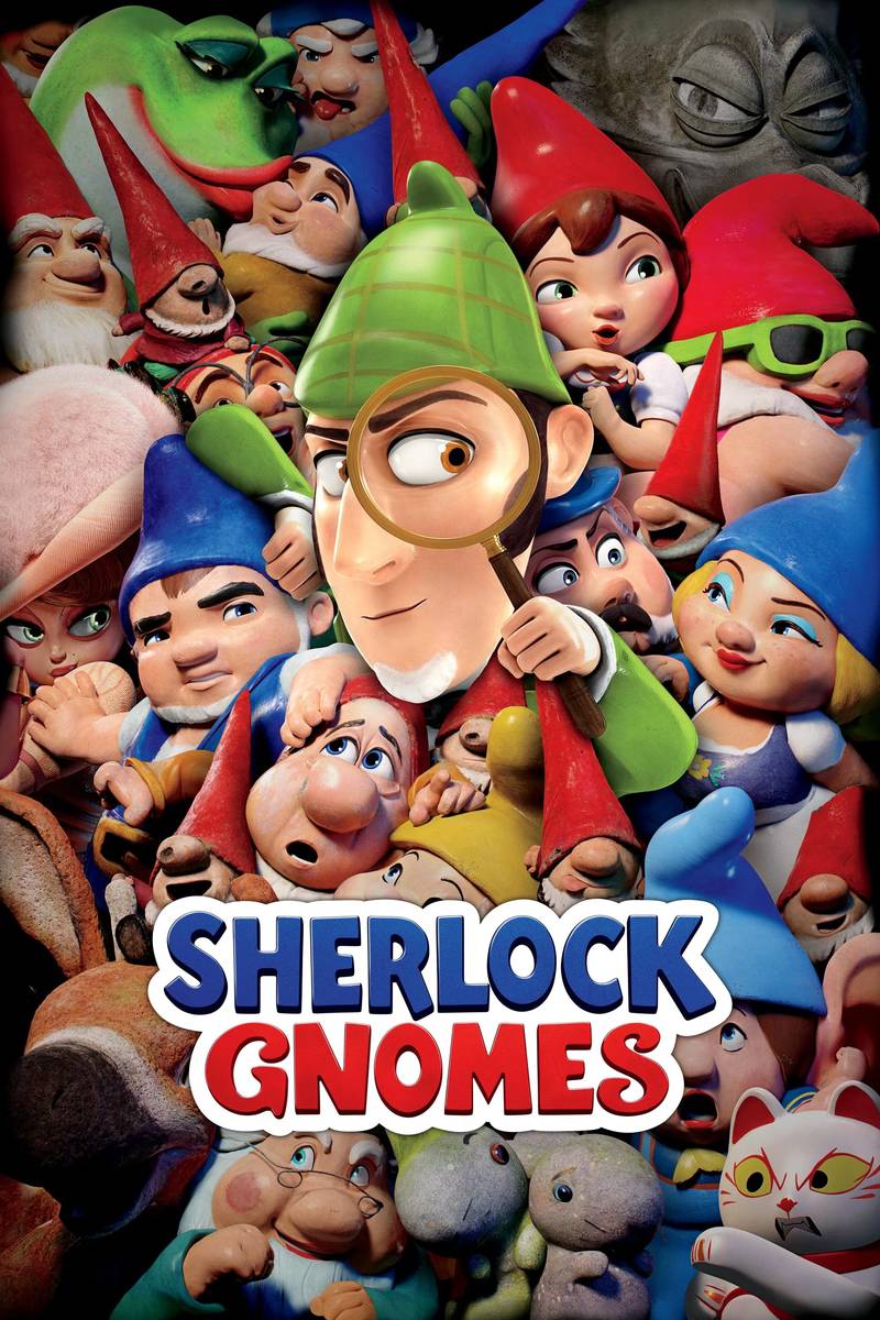 Poster chính thức của phim Phim Hoạt Hình, Phim Gia Đình "Thám Tử Siêu Quậy" (Sherlock Gnomes - 2018), với sự tham gia của diễn viên Johnny Depp và Emily Blunt.