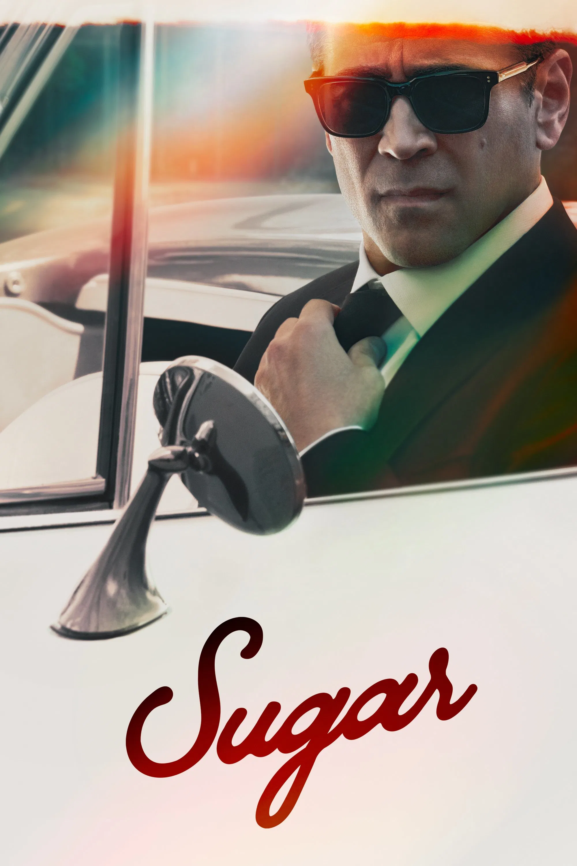 Poster chính thức của phim Phim Tâm Lý, Phim Bí Ẩn "Thám Tử Sugar" (Sugar - 2024), với sự tham gia của diễn viên Colin Farrell và Kirby Howell-Baptiste.