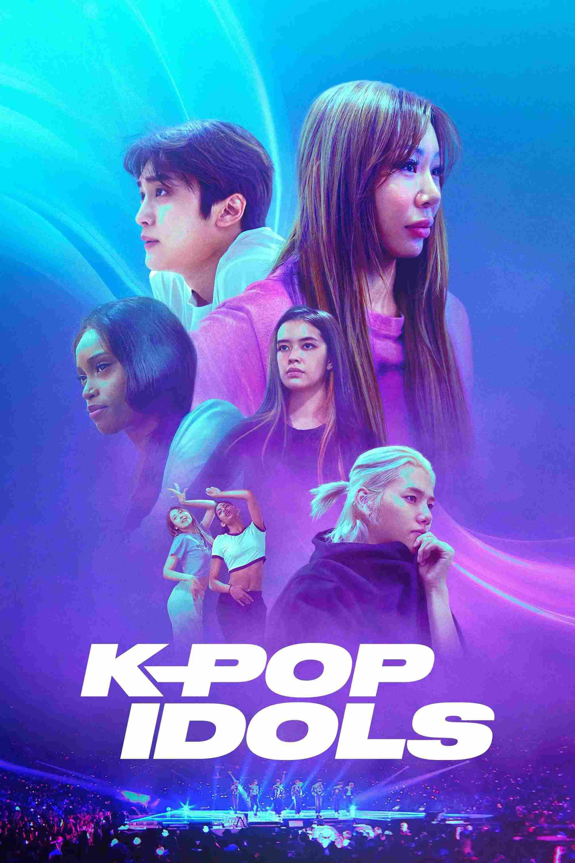 Poster chính thức của phim Truyền Hình Thực Tế "Thần Tượng K-Pop - K-pop Idols" (K-Pop Idols - 2024), với sự tham gia của diễn viên Jessi và FATOU.