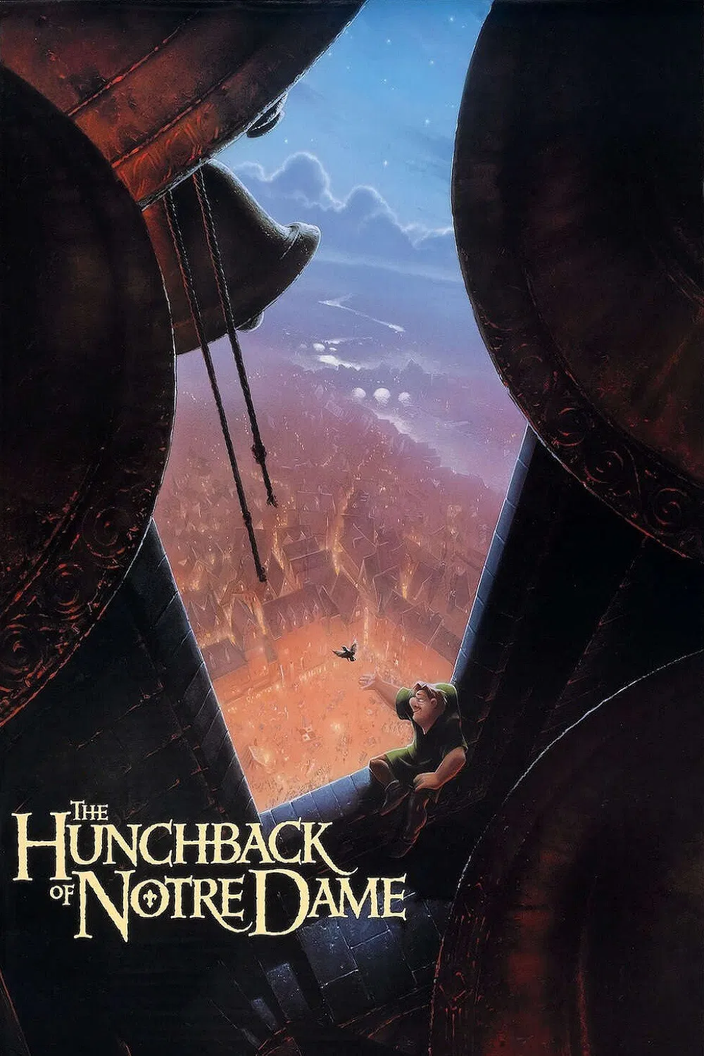 Poster chính thức của phim Phim Tâm Lý, Phim Hoạt Hình "Thằng gù nhà thờ Đức Bà" (The Hunchback of Notre Dame - 1996), với sự tham gia của diễn viên Tom Hulce và Demi Moore.