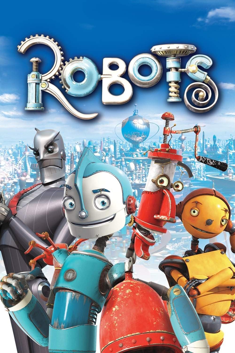 Poster chính thức của phim Phim Hoạt Hình, Phim Hài "Thành Phố Robot" (Robots - 2005), với sự tham gia của diễn viên Ewan McGregor và Halle Berry.
