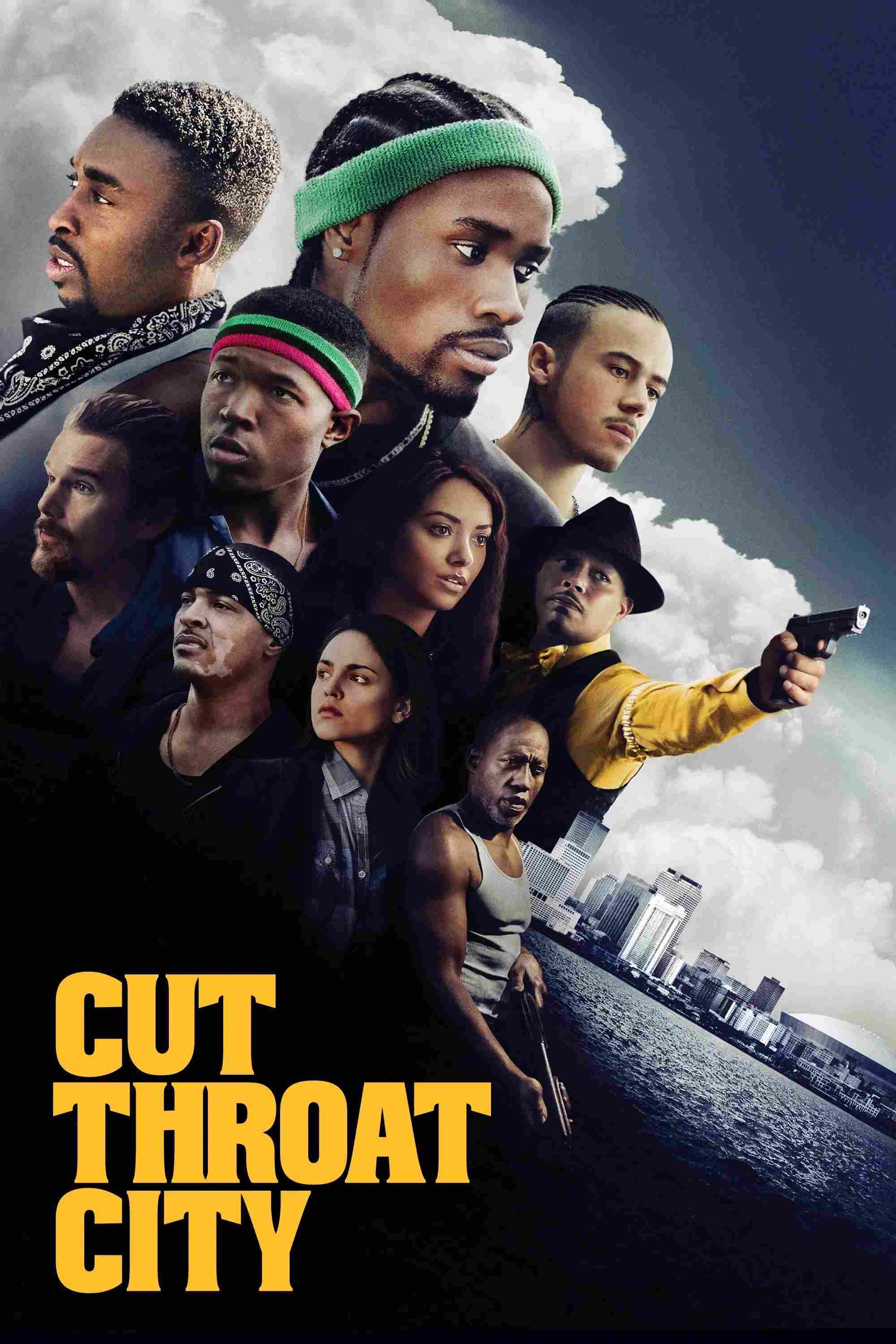 Poster chính thức của phim Phim Hành Động, Phim Hình Sự "Thành Phố Tàn Khốc" (Cut Throat City - 2020), với sự tham gia của diễn viên Shameik Moore và Demetrius Shipp Jr.