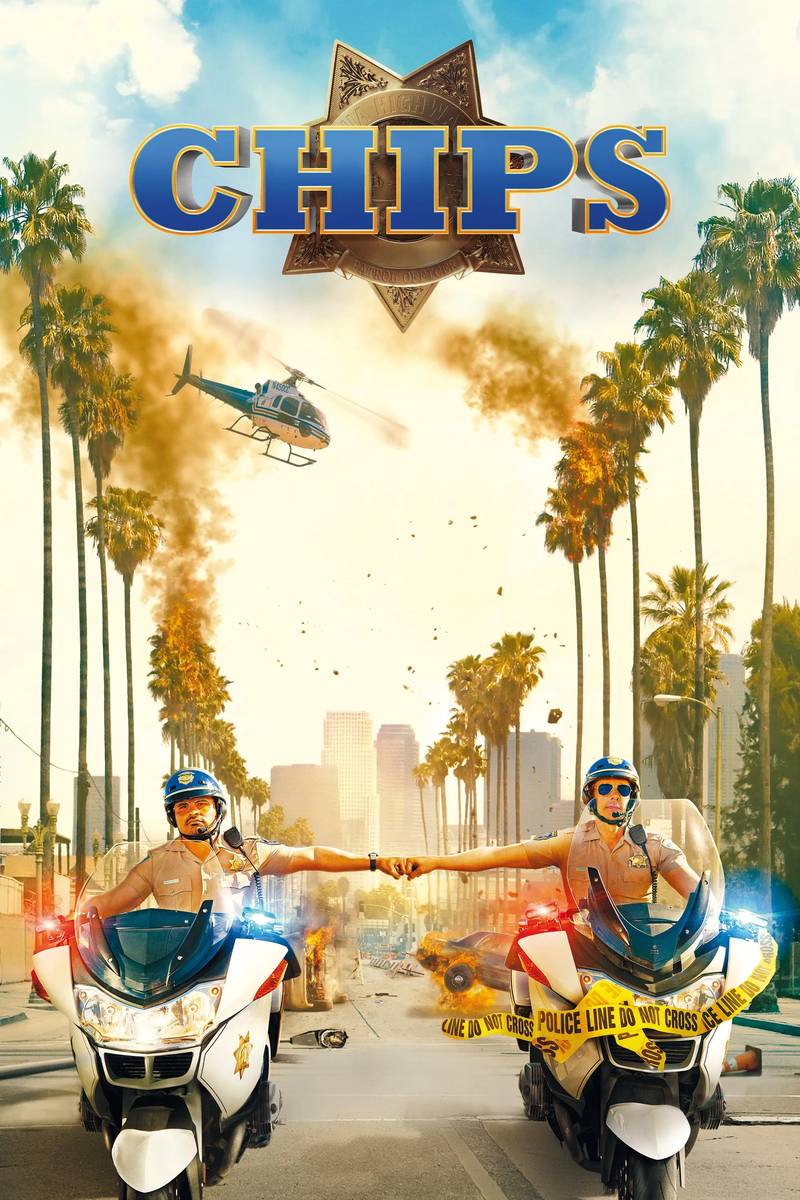 Poster chính thức của phim Phim Hành Động, Phim Hài "Thanh Tra Đường Cao Tốc" (CHiPs - 2017), với sự tham gia của diễn viên Michael Peña và Dax Shepard.