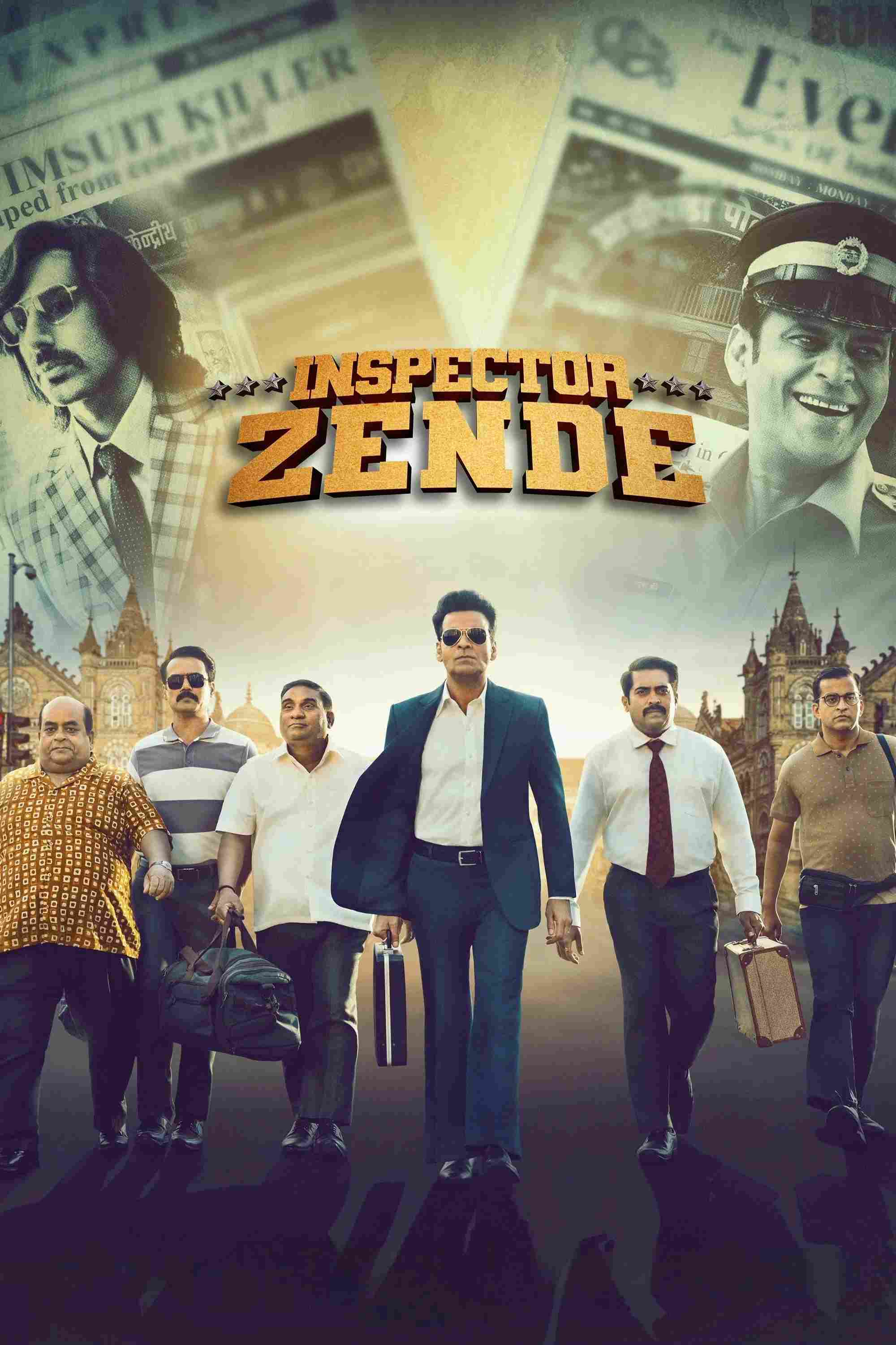 Poster chính thức của phim Phim Hài, Phim Tâm Lý "Thanh Tra Zende" (Inspector Zende - 2025), với sự tham gia của diễn viên Manoj Bajpayee và Jim Sarbh.