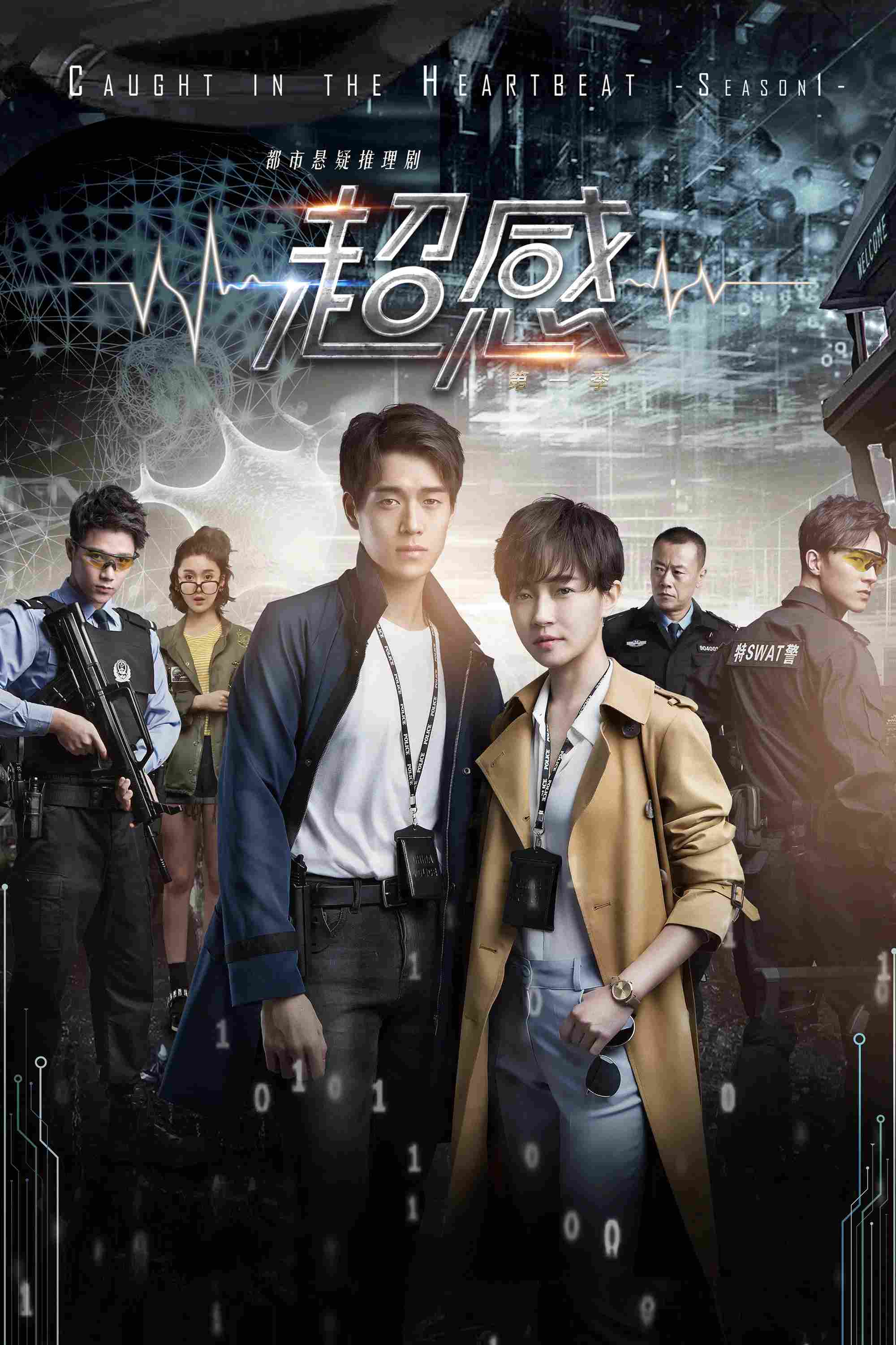 Poster chính thức của phim Phim Tâm Lý, Phim Bí Ẩn "Thanh Xuân Cảnh Sự" (Caught in the Heartbeat - 2018), với sự tham gia của diễn viên Jiao Junyan và Ngụy Đại Huân.