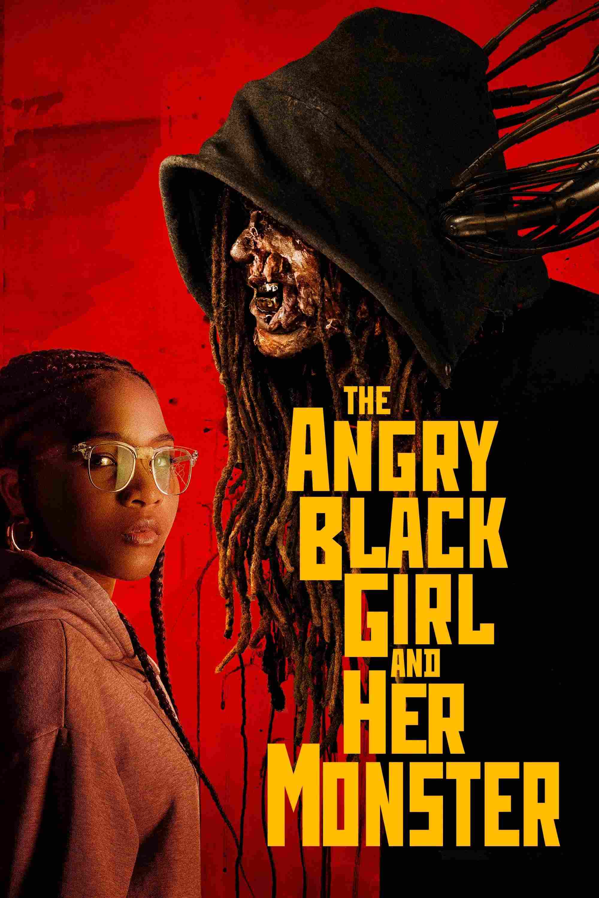 Poster chính thức của phim Phim Kinh Dị "The Angry Black Girl and Her Monster" (The Angry Black Girl and Her Monster - 2023), với sự tham gia của diễn viên Laya DeLeon Hayes và Denzel Whitaker.