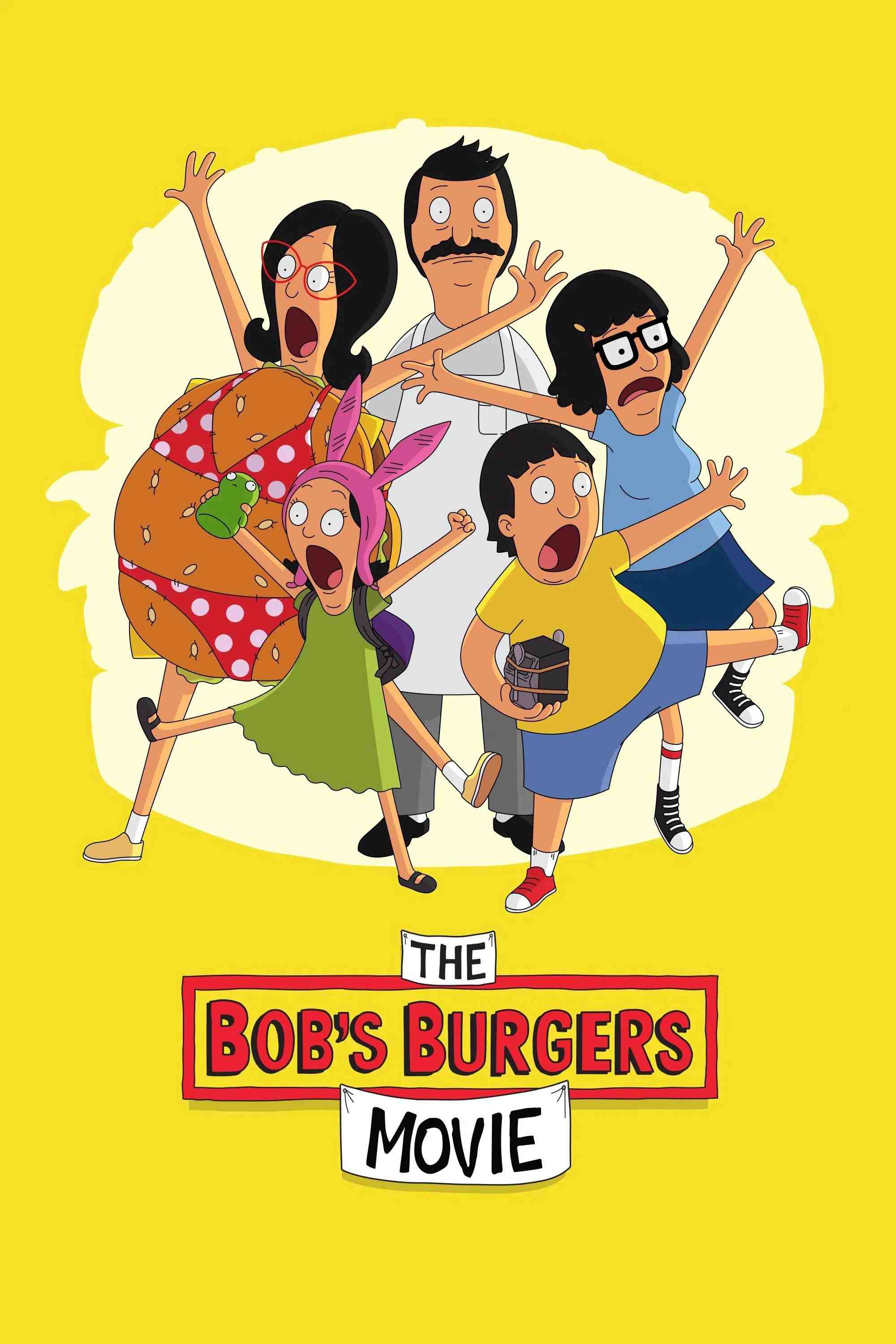 Poster chính thức của phim Phim Hoạt Hình, Phim Ca Nhạc "The Bob's Burgers Movie" (The Bob's Burgers Movie - 2022), với sự tham gia của diễn viên H. Jon Benjamin và Kristen Schaal.