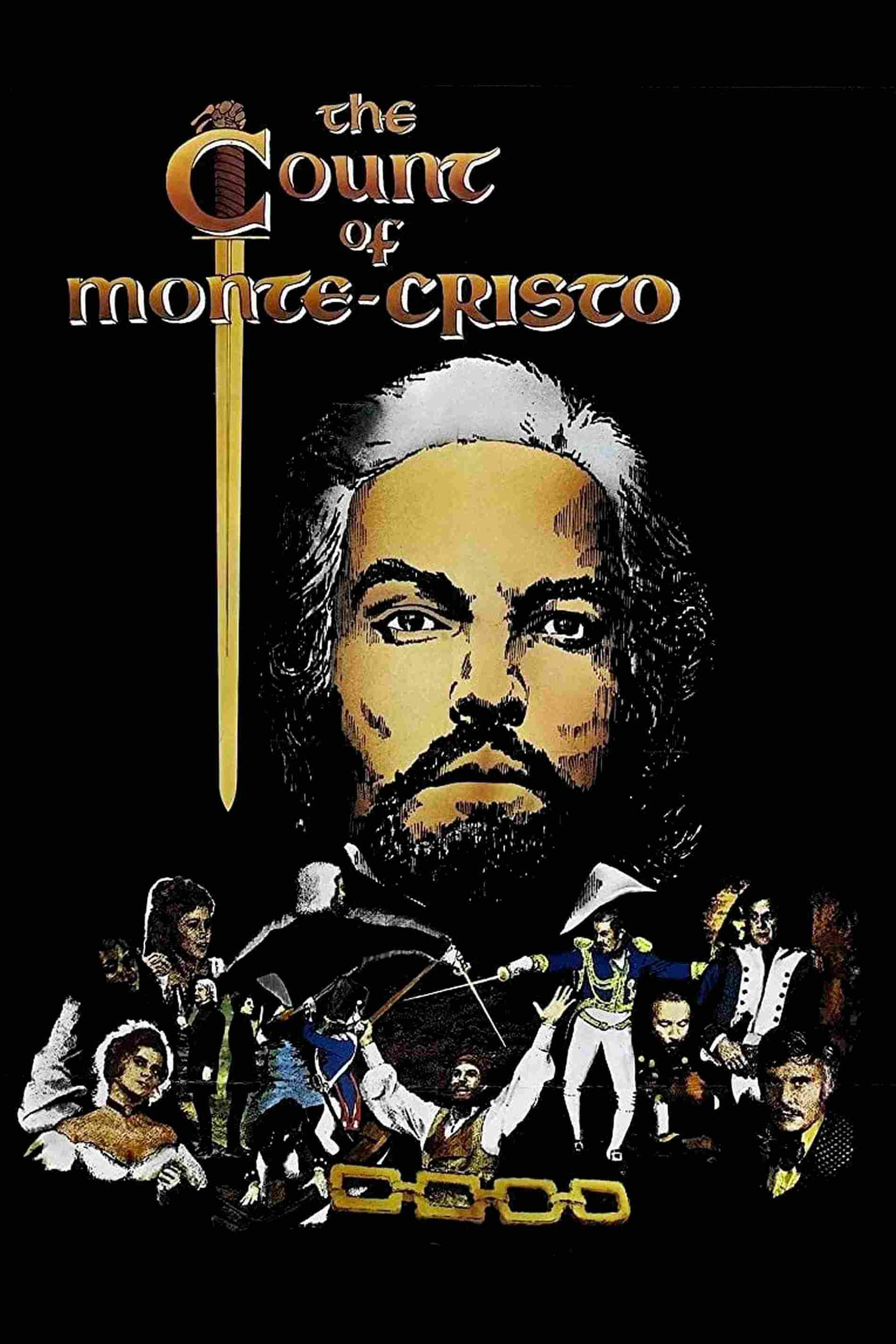 Poster chính thức của phim Phim Phiêu Lưu, Phim Tâm Lý "The Count of Monte-Cristo" (The Count of Monte-Cristo - 1975), với sự tham gia của diễn viên Richard Chamberlain và Trevor Howard.