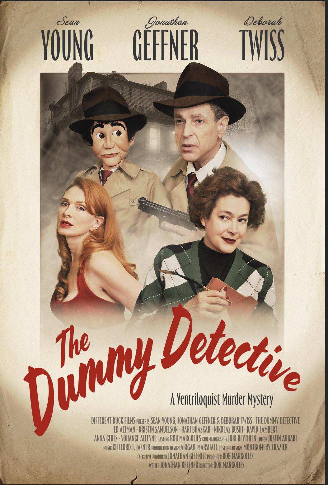 Poster chính thức của phim Phim Giật Gân, Phim Bí Ẩn "The Dummy Detective" (The Dummy Detective - 2025), với sự tham gia của diễn viên Sean Young và Deborah Twiss.