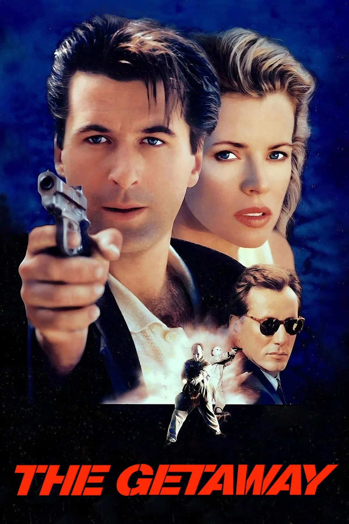 Poster chính thức của phim Phim Hành Động, Phim Hình Sự "The Getaway" (The Getaway - 1994), với sự tham gia của diễn viên Alec Baldwin và Kim Basinger.