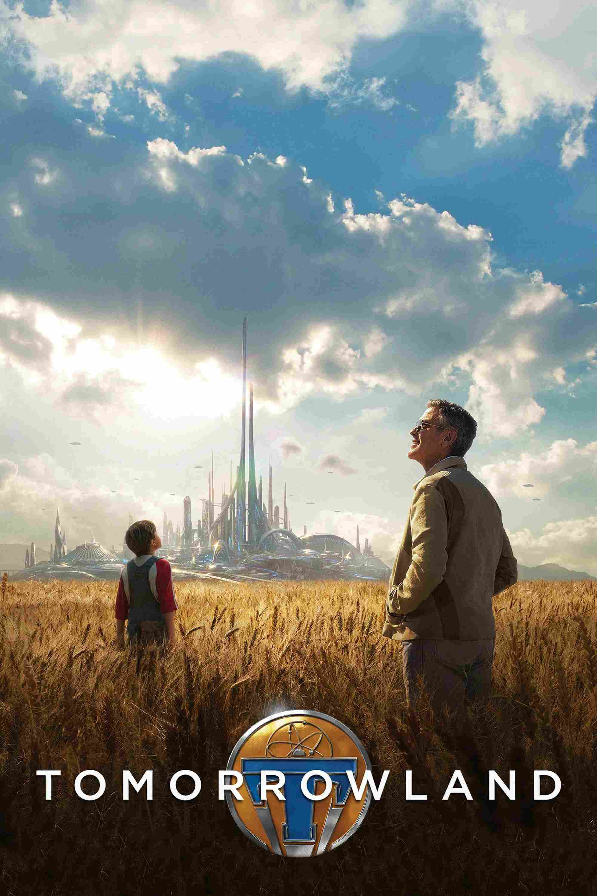 Poster chính thức của phim Phim Phiêu Lưu, Phim Gia Đình "Thế Giới Bí Ẩn" (Tomorrowland - 2015), với sự tham gia của diễn viên Britt Robertson và George Clooney.