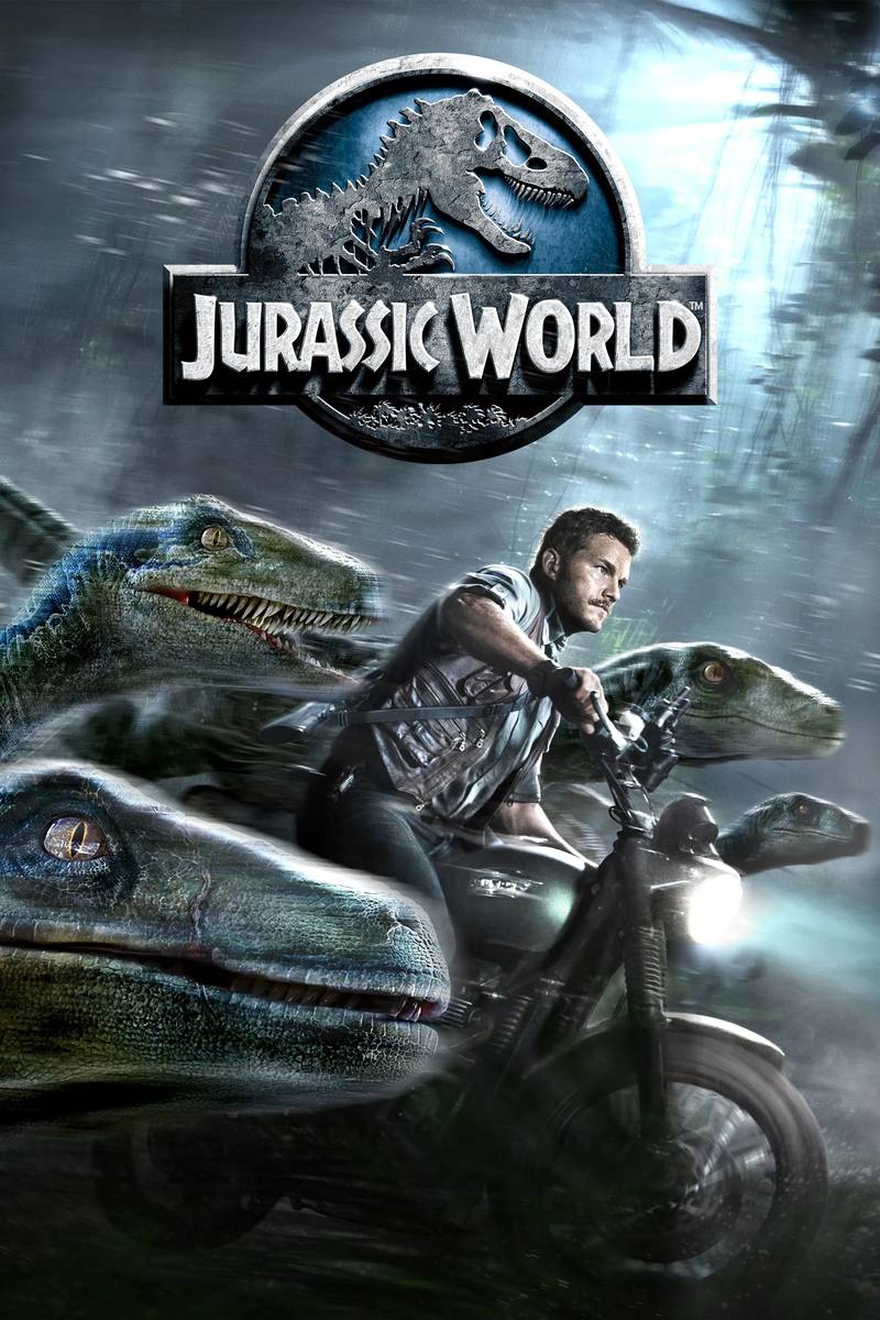 Poster chính thức của phim Phim Hành Động, Phim Phiêu Lưu "Thế Giới Khủng Long" (Jurassic World - 2015), với sự tham gia của diễn viên Chris Pratt và Bryce Dallas Howard.