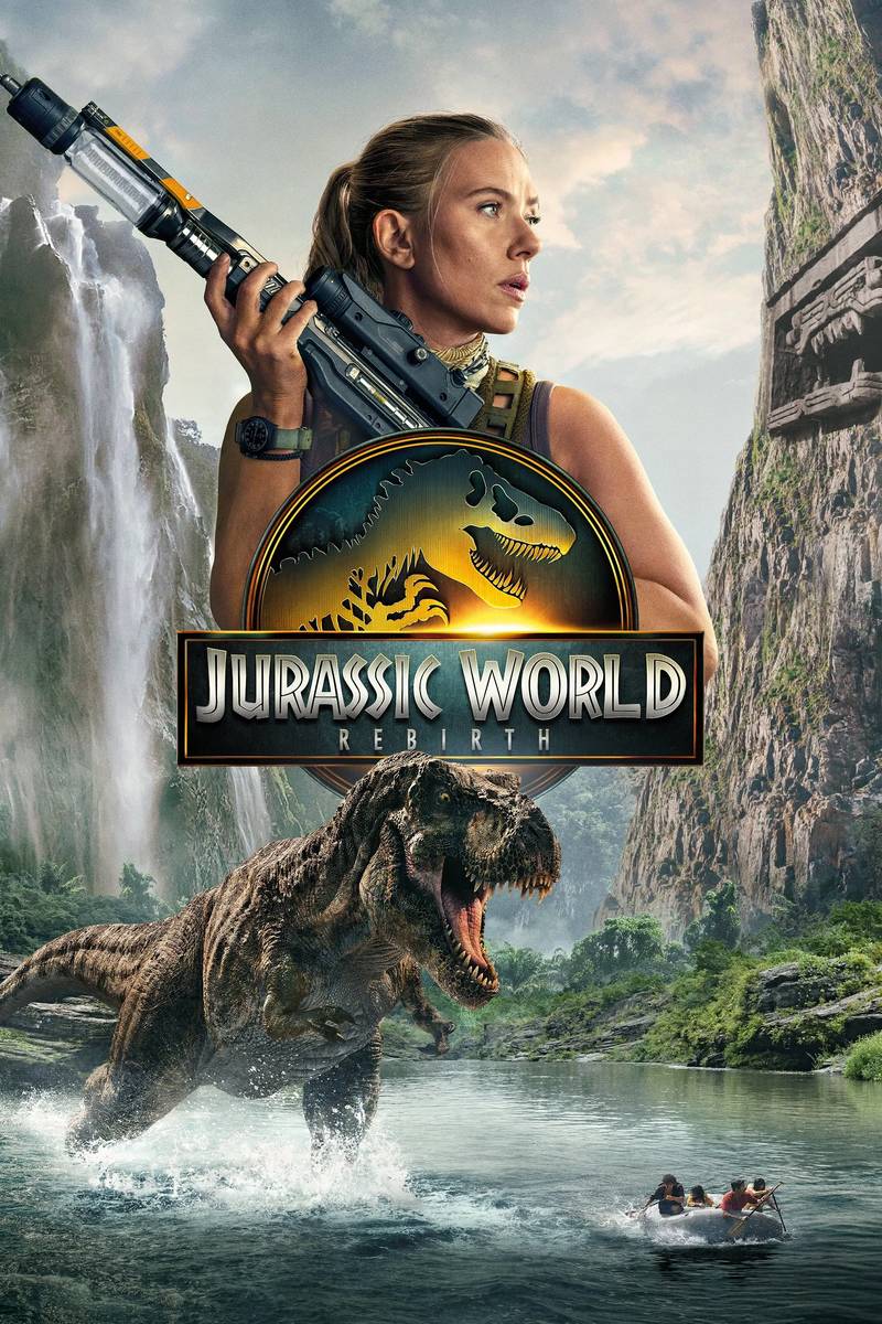 Poster chính thức của phim Phim Viễn Tưởng, Phim Phiêu Lưu "Thế Giới Khủng Long: Tái Sinh" (Jurassic World Rebirth - 2025), với sự tham gia của diễn viên Scarlett Johansson và Mahershala Ali.