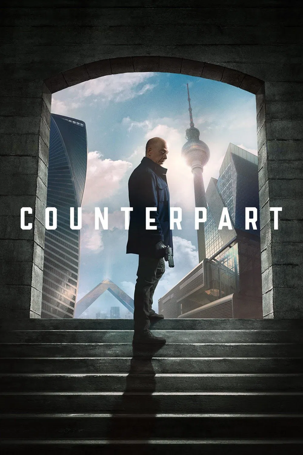 Poster chính thức của phim Phim Viễn Tưởng & Giả Tưởng, Phim Tâm Lý "Thế Giới Song Song" (Counterpart - 2017), với sự tham gia của diễn viên J.K. Simmons và Nazanin Boniadi.