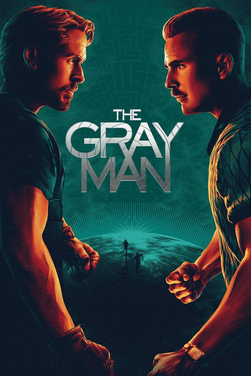 Poster chính thức của phim Phim Hành Động, Phim Giật Gân "The Gray Man: Đặc Vụ Vô Hình" (The Gray Man - 2022), với sự tham gia của diễn viên Ryan Gosling và Chris Evans.