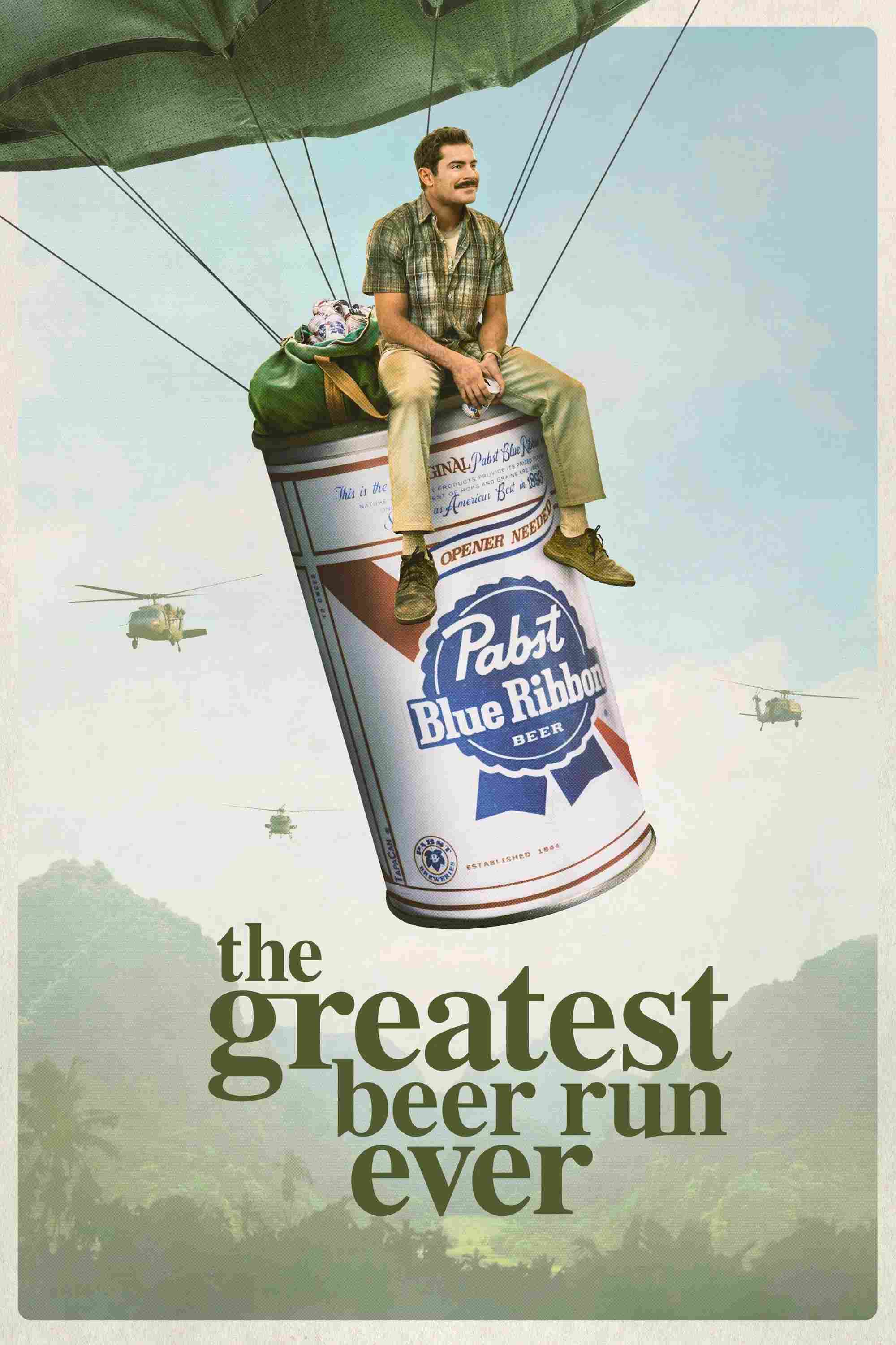 Poster chính thức của phim Phim Tâm Lý, Phim Hài "The Greatest Beer Run Ever" (The Greatest Beer Run Ever - 2022), với sự tham gia của diễn viên Zac Efron và Russell Crowe.