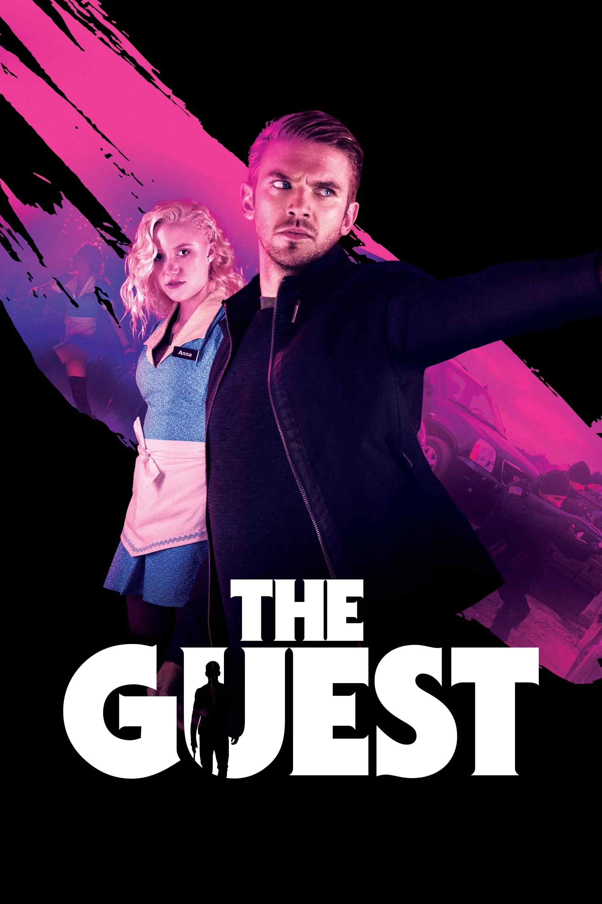 Poster chính thức của phim Phim Bí Ẩn, Phim Giật Gân "The Guest" (The Guest - 2014), với sự tham gia của diễn viên Dan Stevens và Maika Monroe.