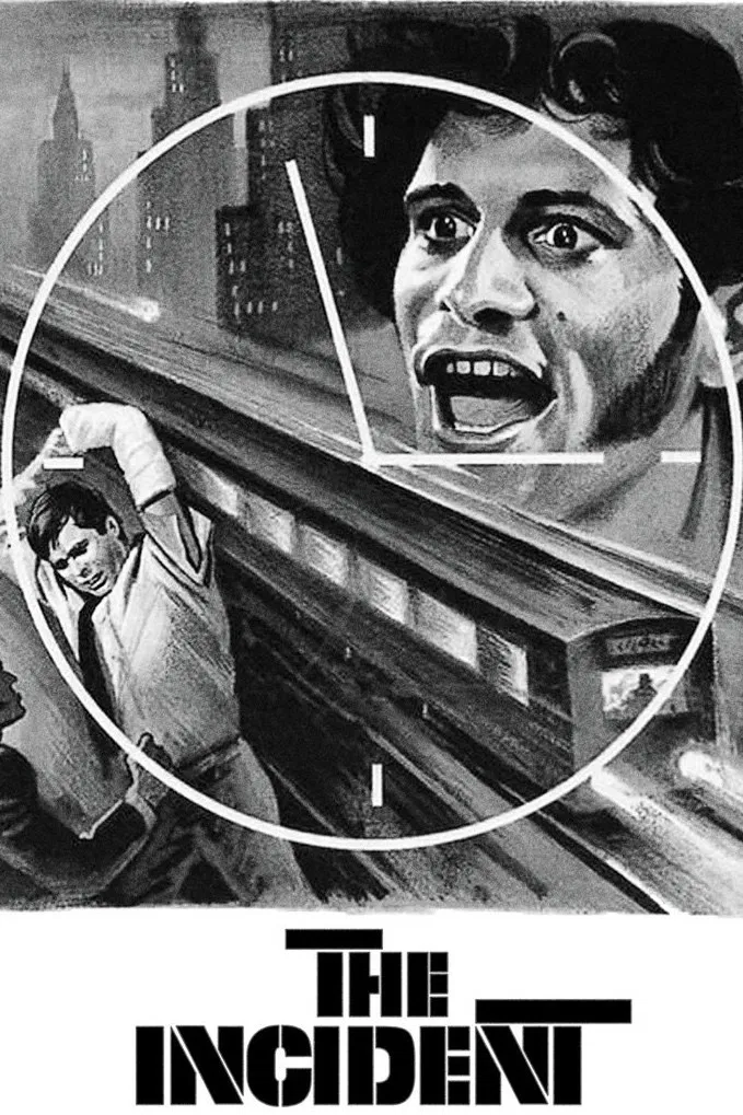 Poster chính thức của phim Phim Giật Gân, Phim Hình Sự "The Incident" (The Incident - 1967), với sự tham gia của diễn viên Tony Musante và Martin Sheen.